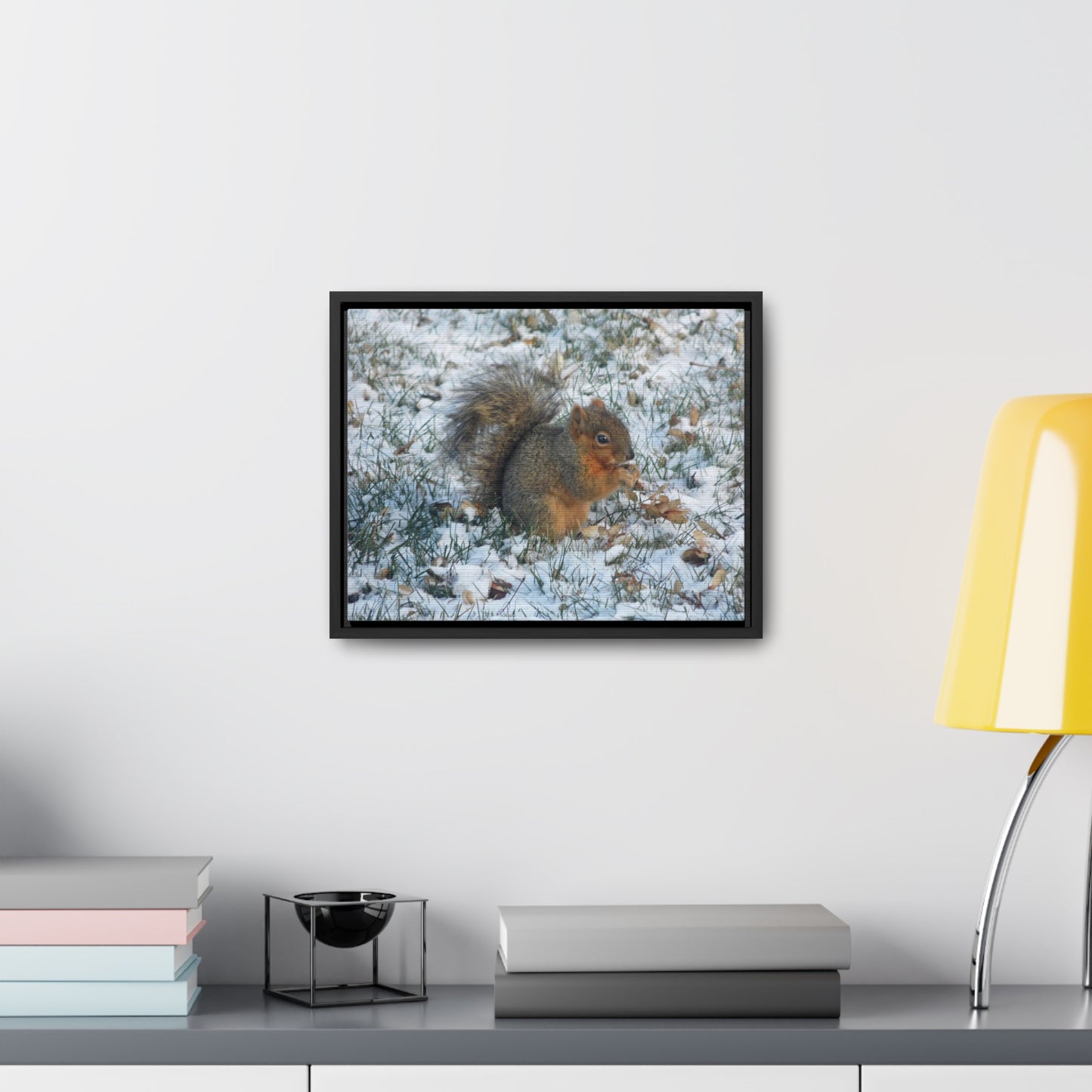 Winter Squirrel Gallery Canvas Wraps Framed