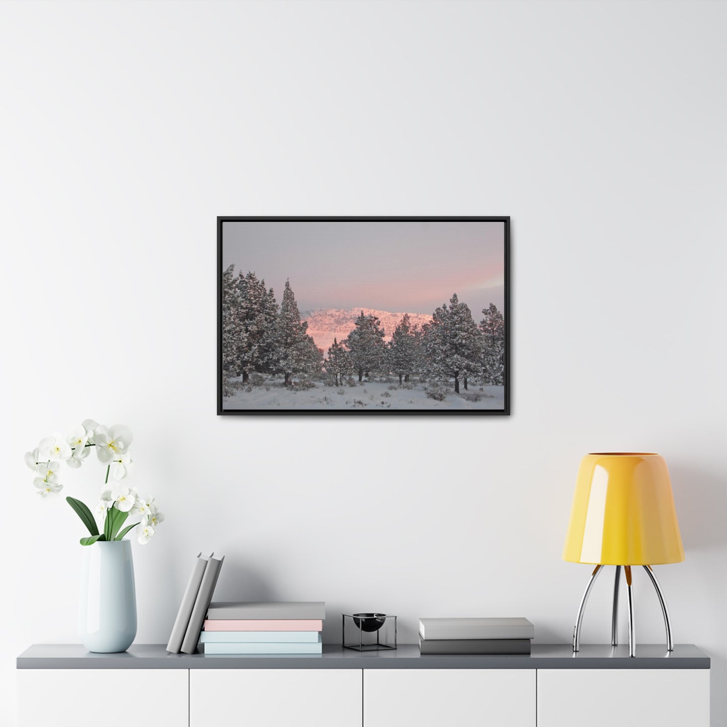 Winter Sunset Gallery Canvas Wraps Framed