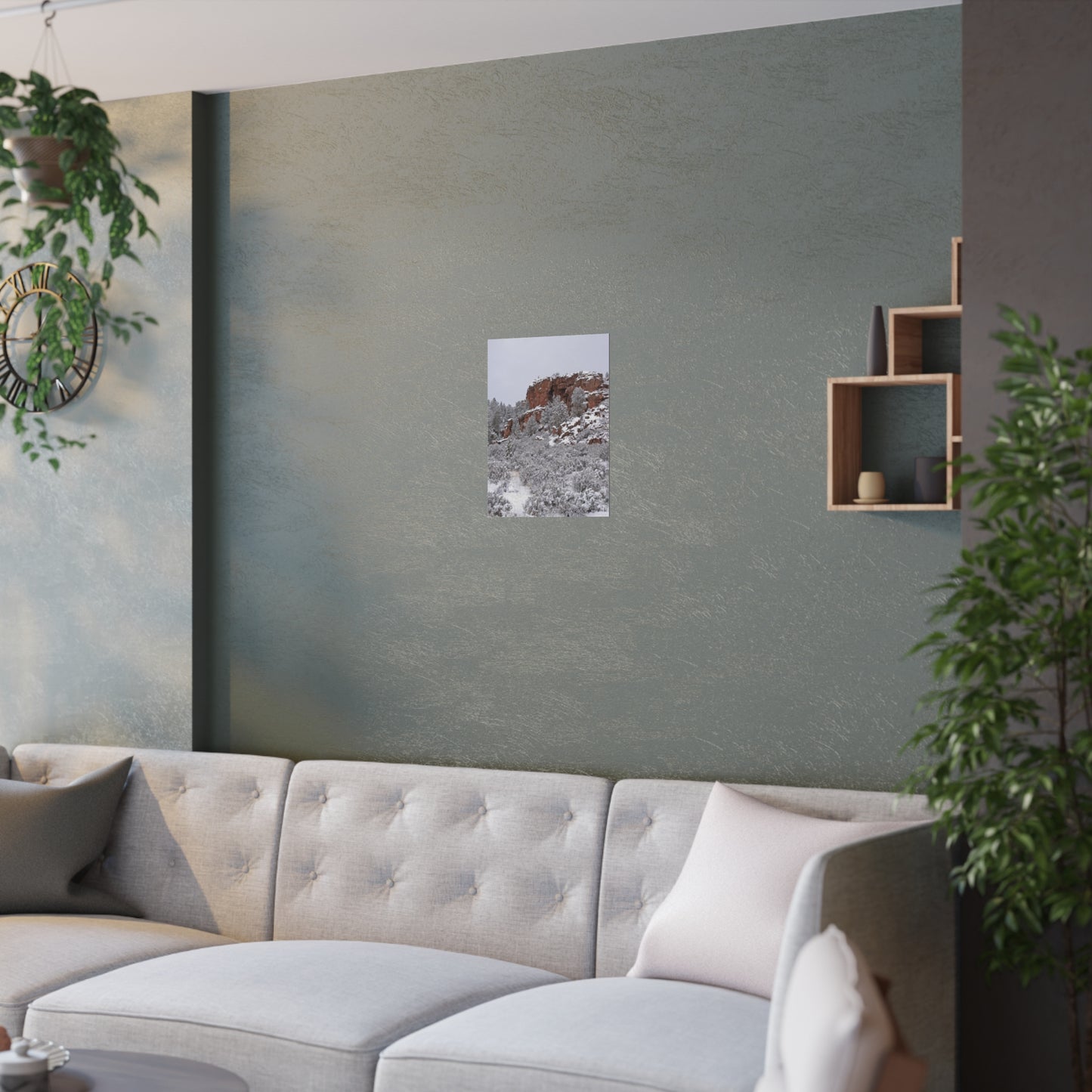 Winter Cliff Satin Posters