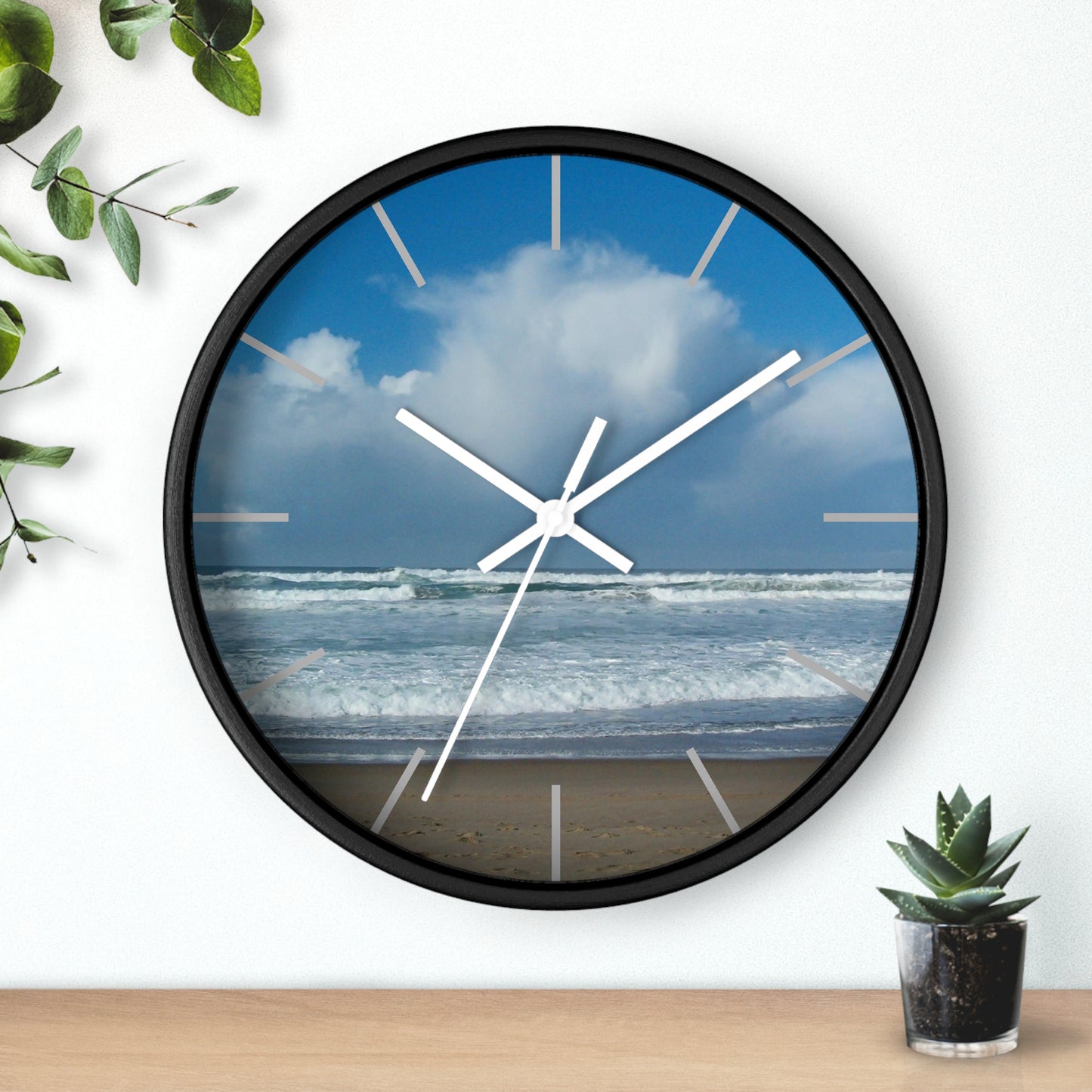 Blue Sky Beach Wall Clock