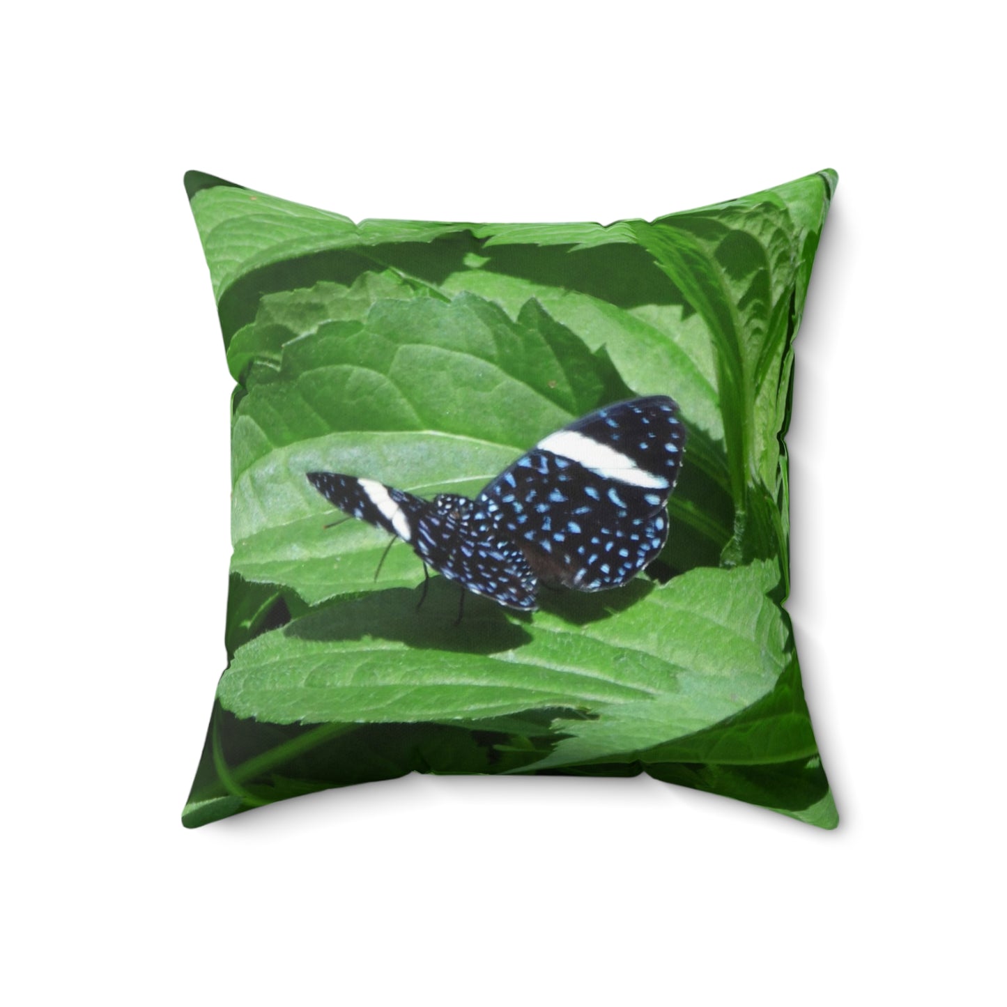 Sapphire Butterfly Spun Polyester Square Pillow