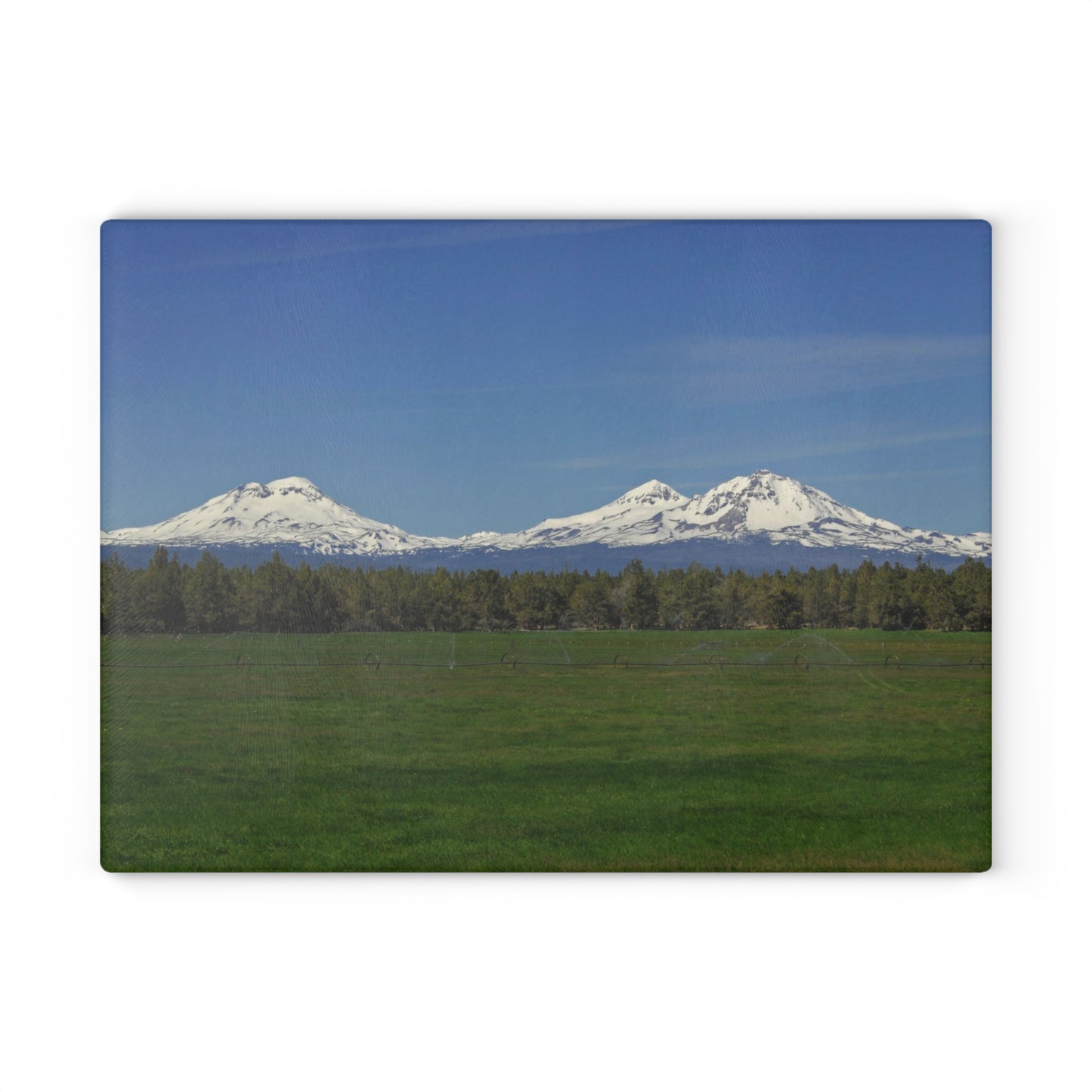 Mountain Field Glass Cutting Board Hand Wash