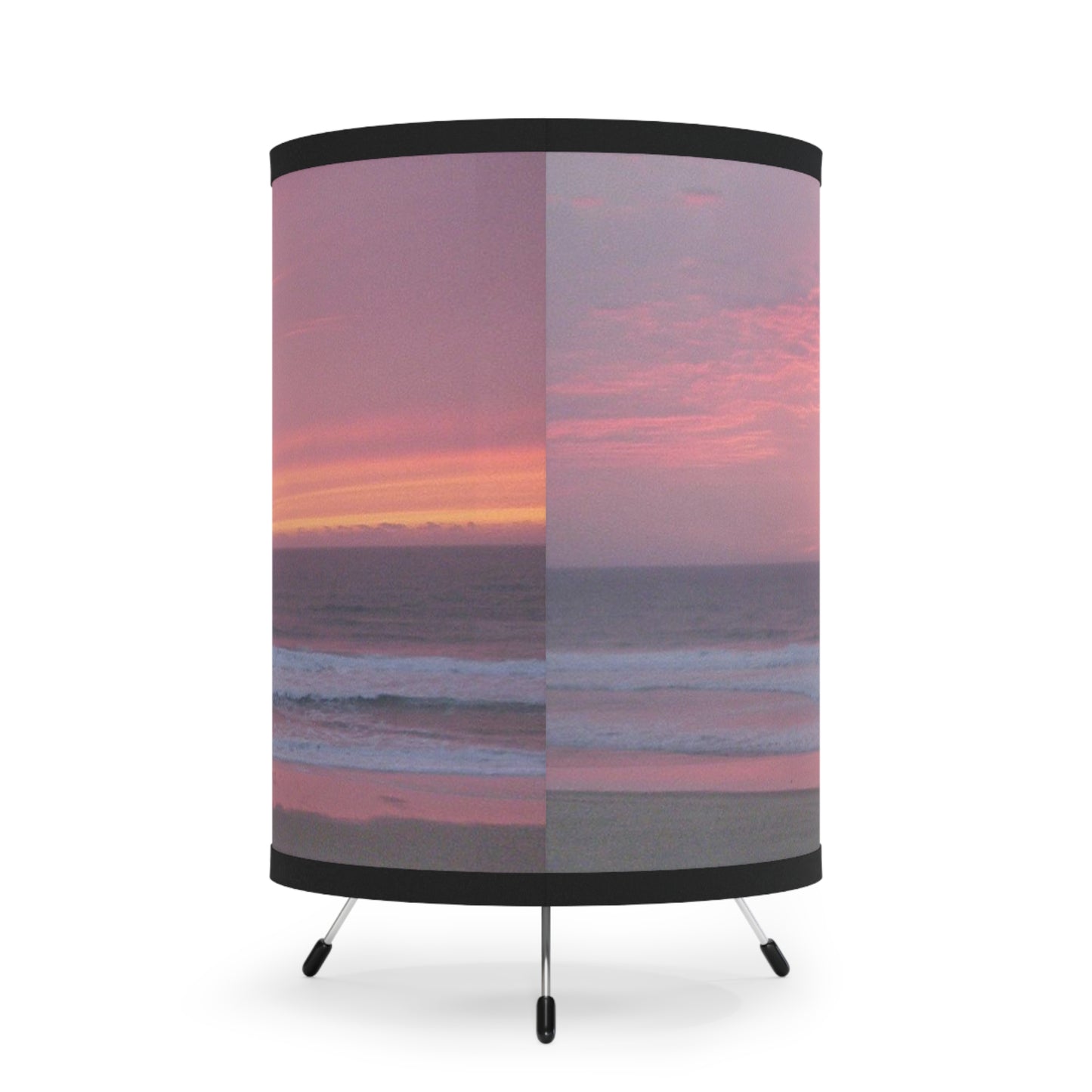 Pink Ocean Sunset Tripod Lamp