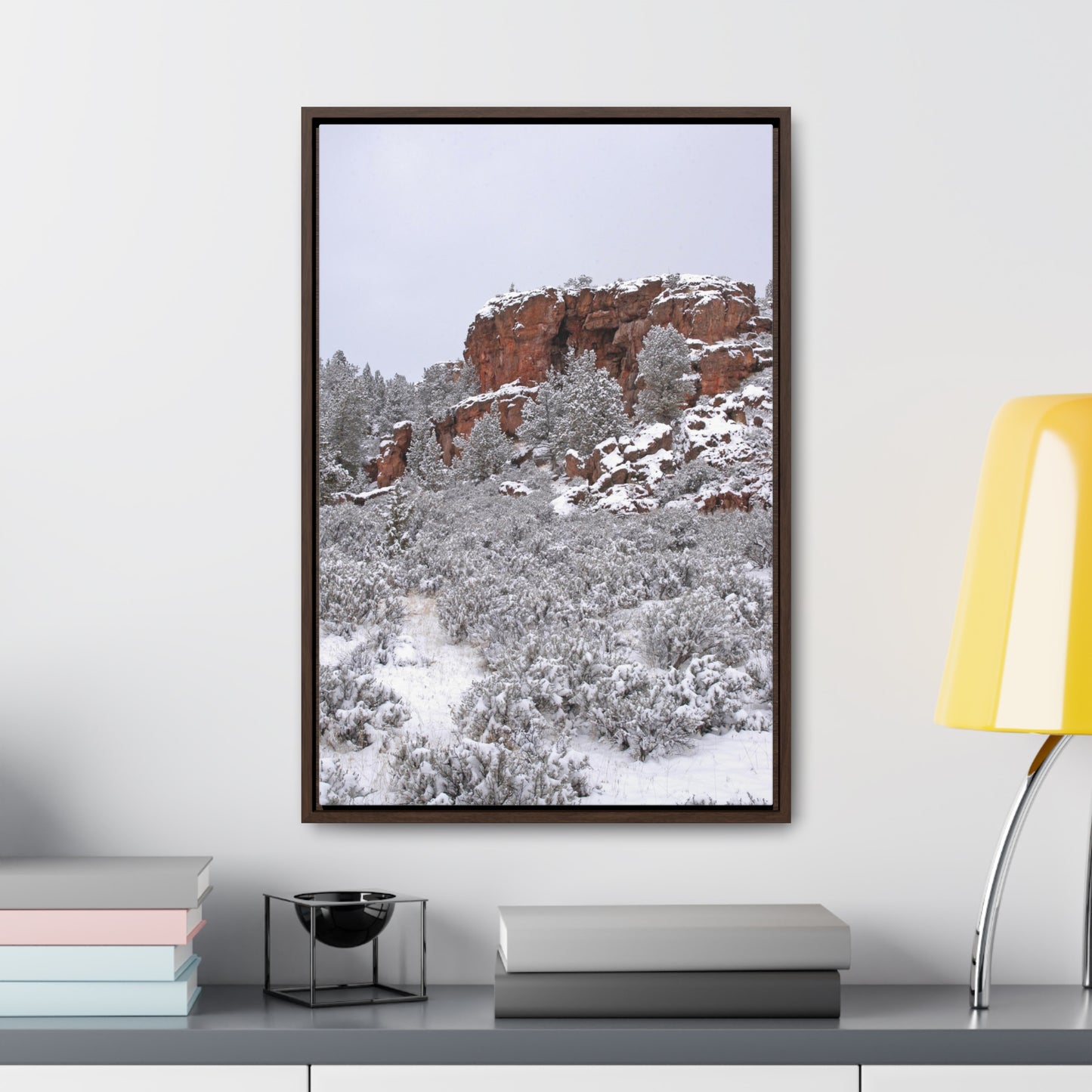 Winter Cliff Gallery Canvas Wraps Framed