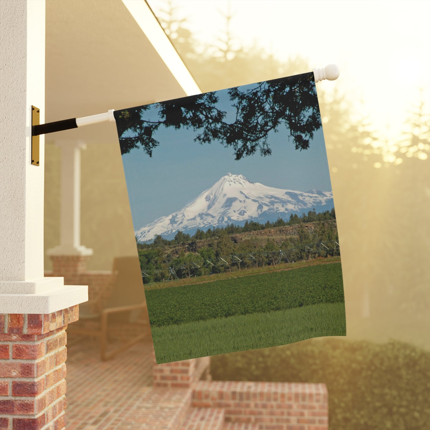 Juniper Framed Mountain Garden & House Banner