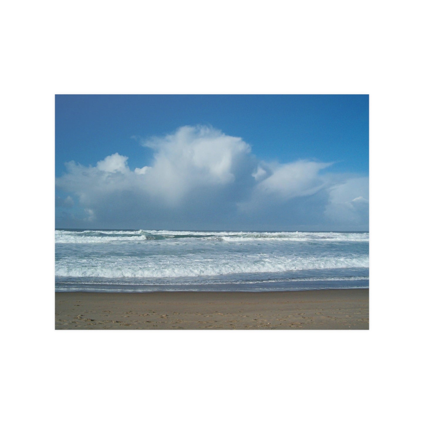 Blue Sky Beach Satin Posters