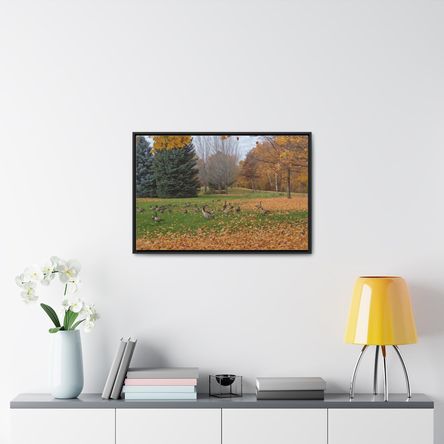 Autumn Geese Gallery Canvas Wraps Framed