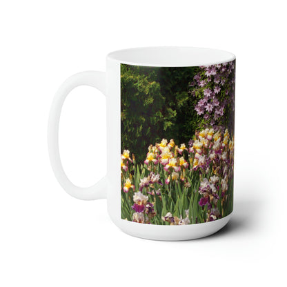 Sunny Iris Garden Ceramic Mug 15oz