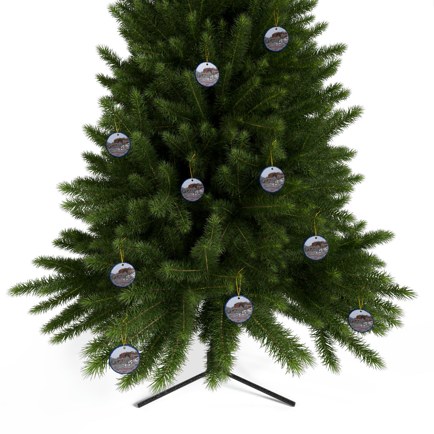 Winter Cliff Merry Christmas 2023 Ceramic Ornaments