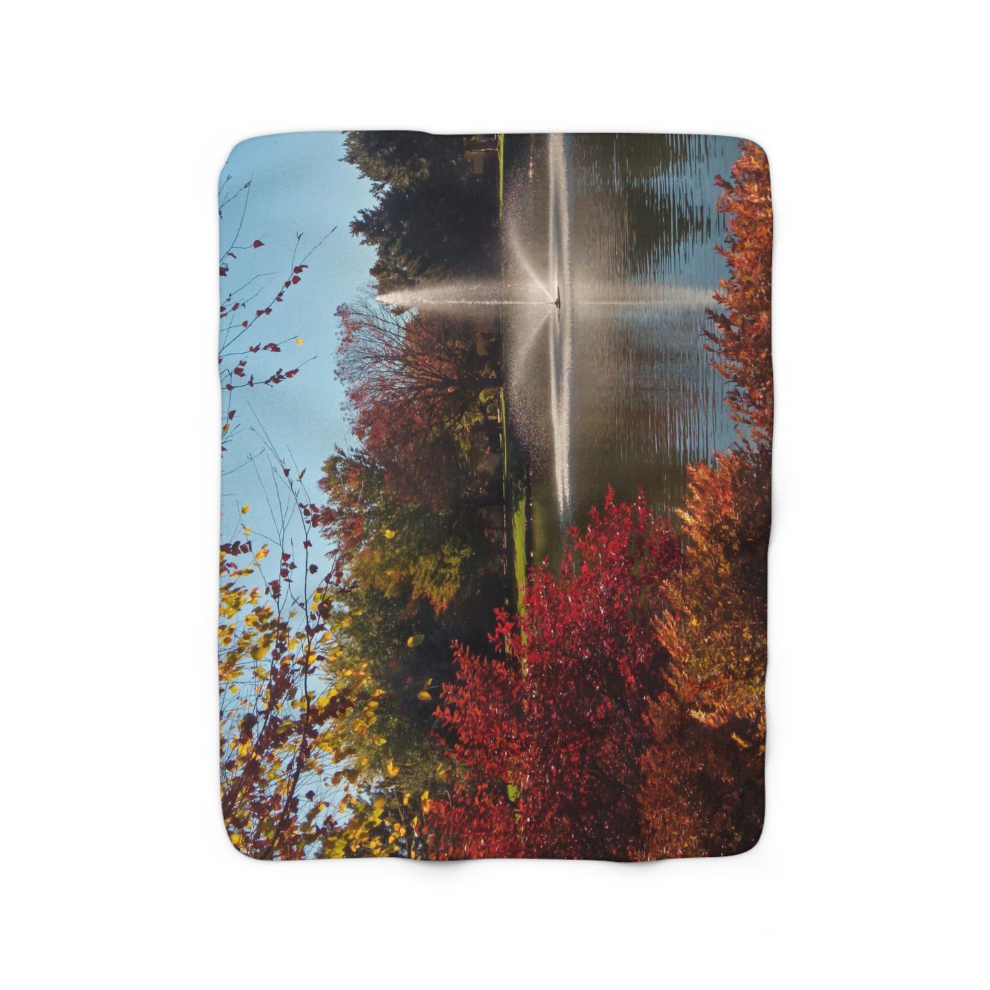 Autumn Fountain Sherpa Fleece Blanket