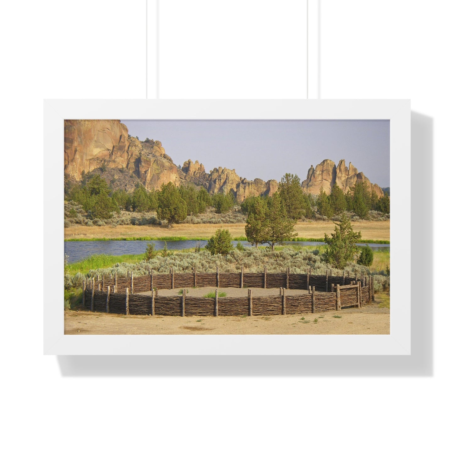 Scenic Round Pen Framed Horizontal Poster