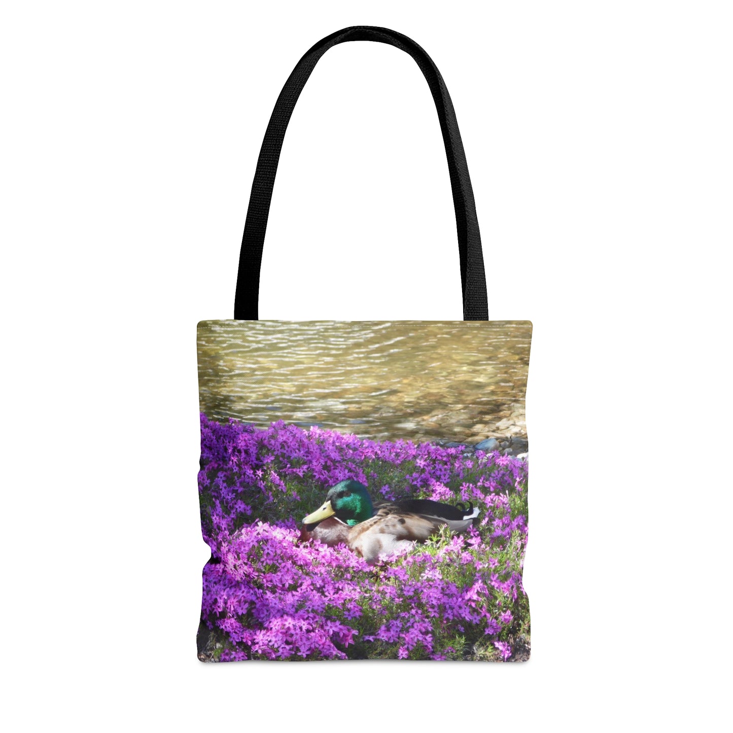 Duck Resting In Flowers Tote Bag