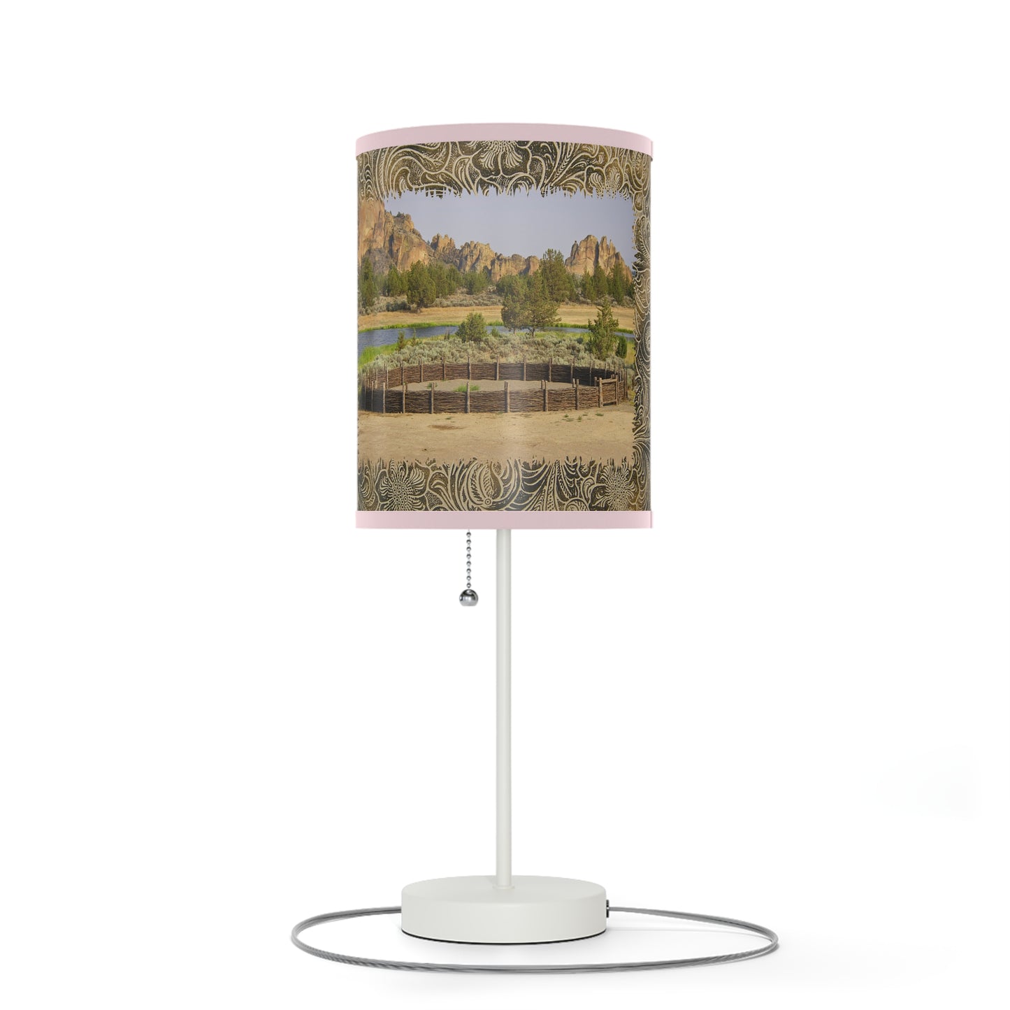 Scenic Round Pen Lamp on a Stand