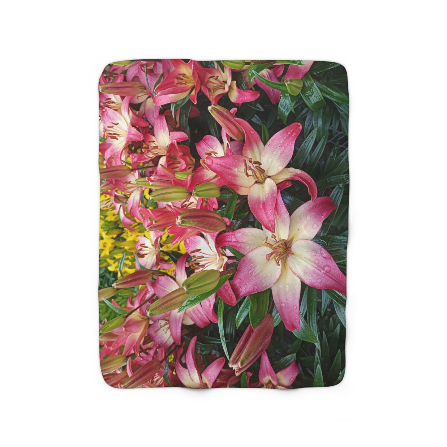 Lovely Lilies Sherpa Fleece Blanket