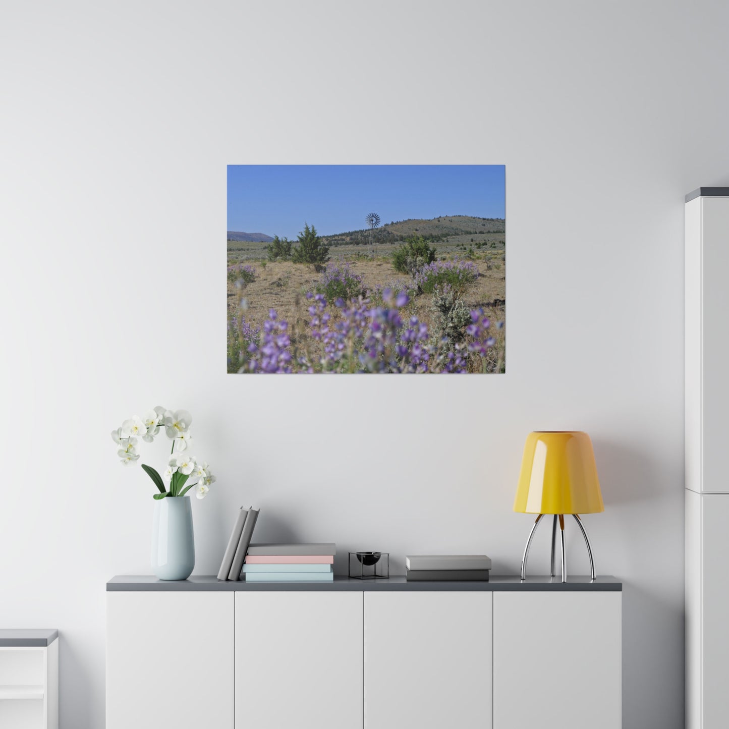High Desert Lupine & Windmill Matte Canvas
