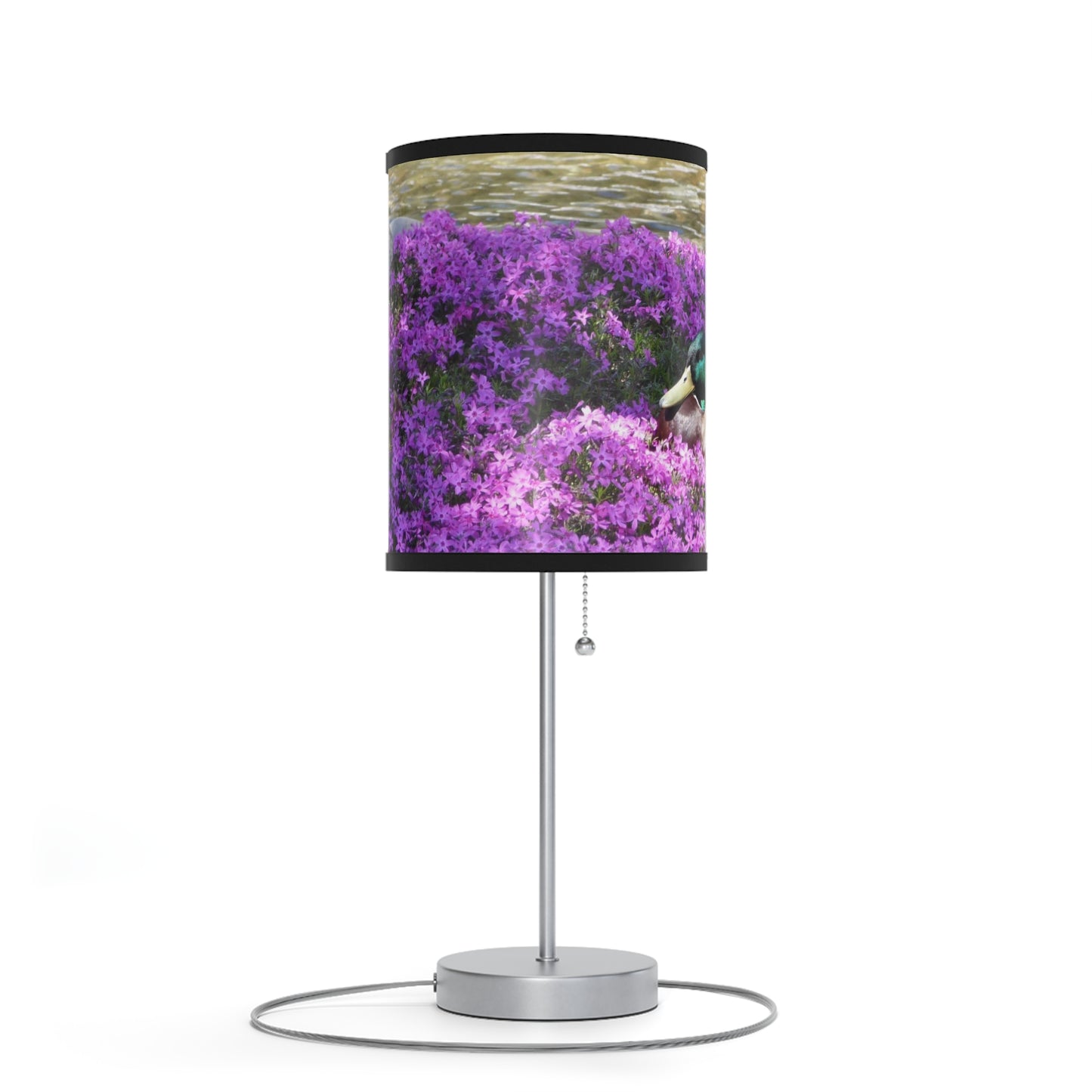 Duck Resting In Flowers Lamp on a Stand