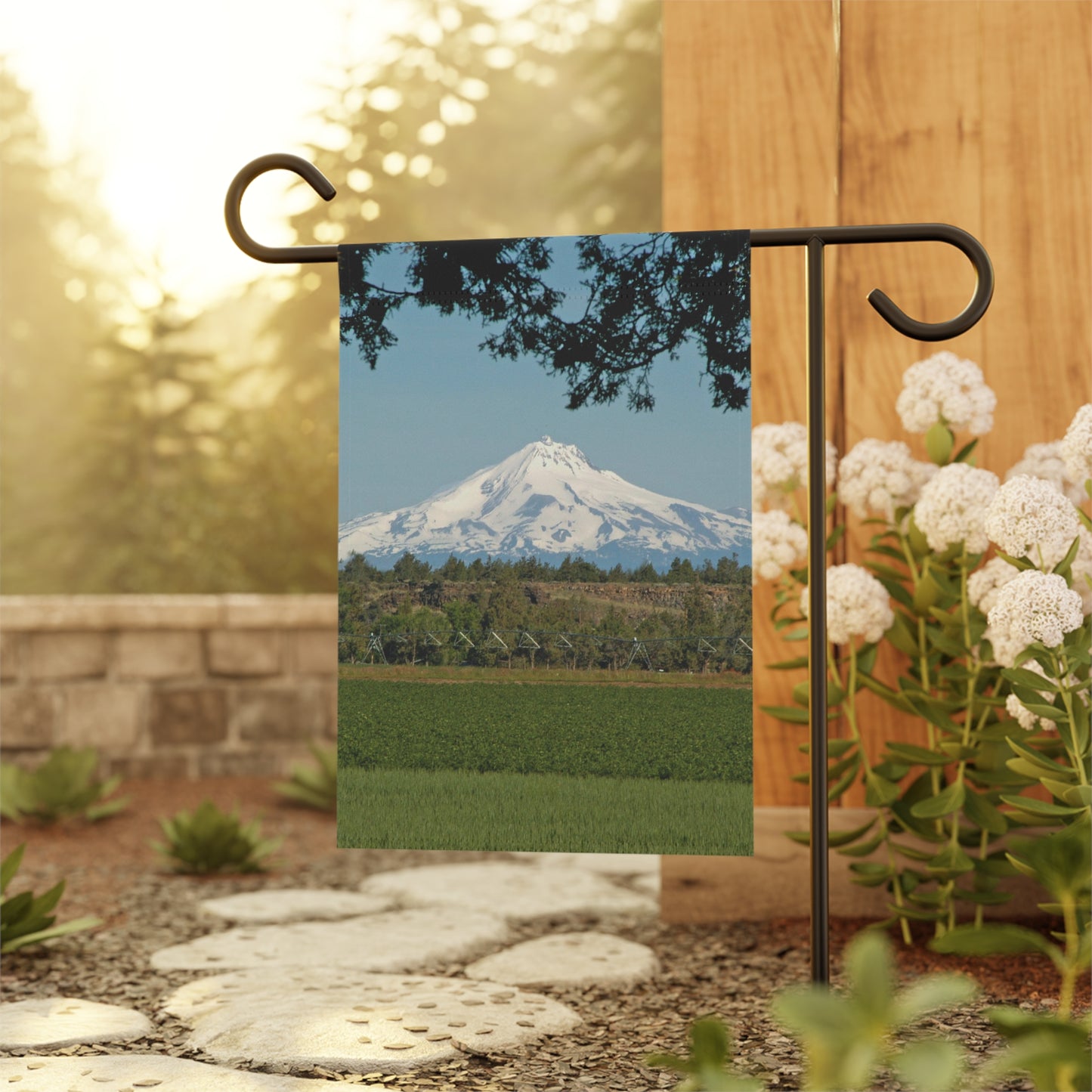 Juniper Framed Mountain Garden & House Banner