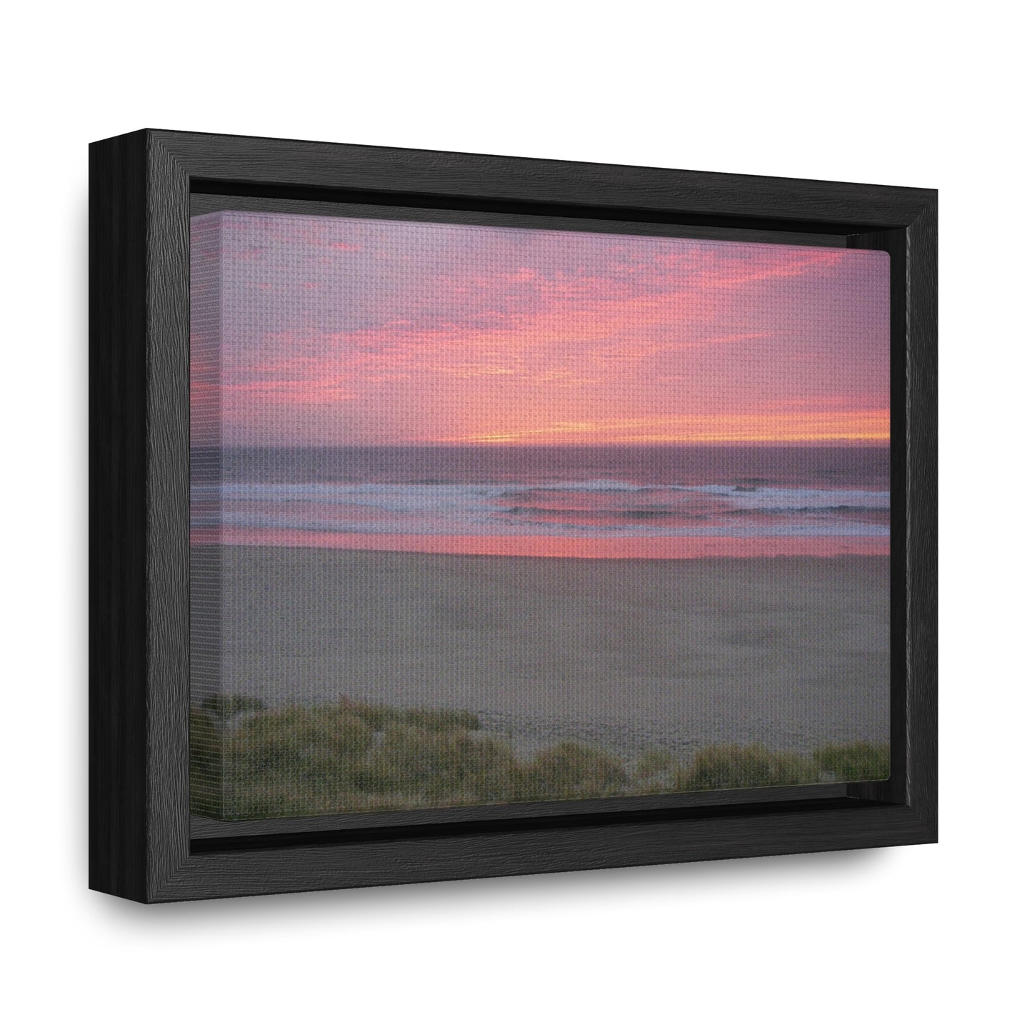 Pink Ocean Sunset Gallery Canvas Wraps Framed