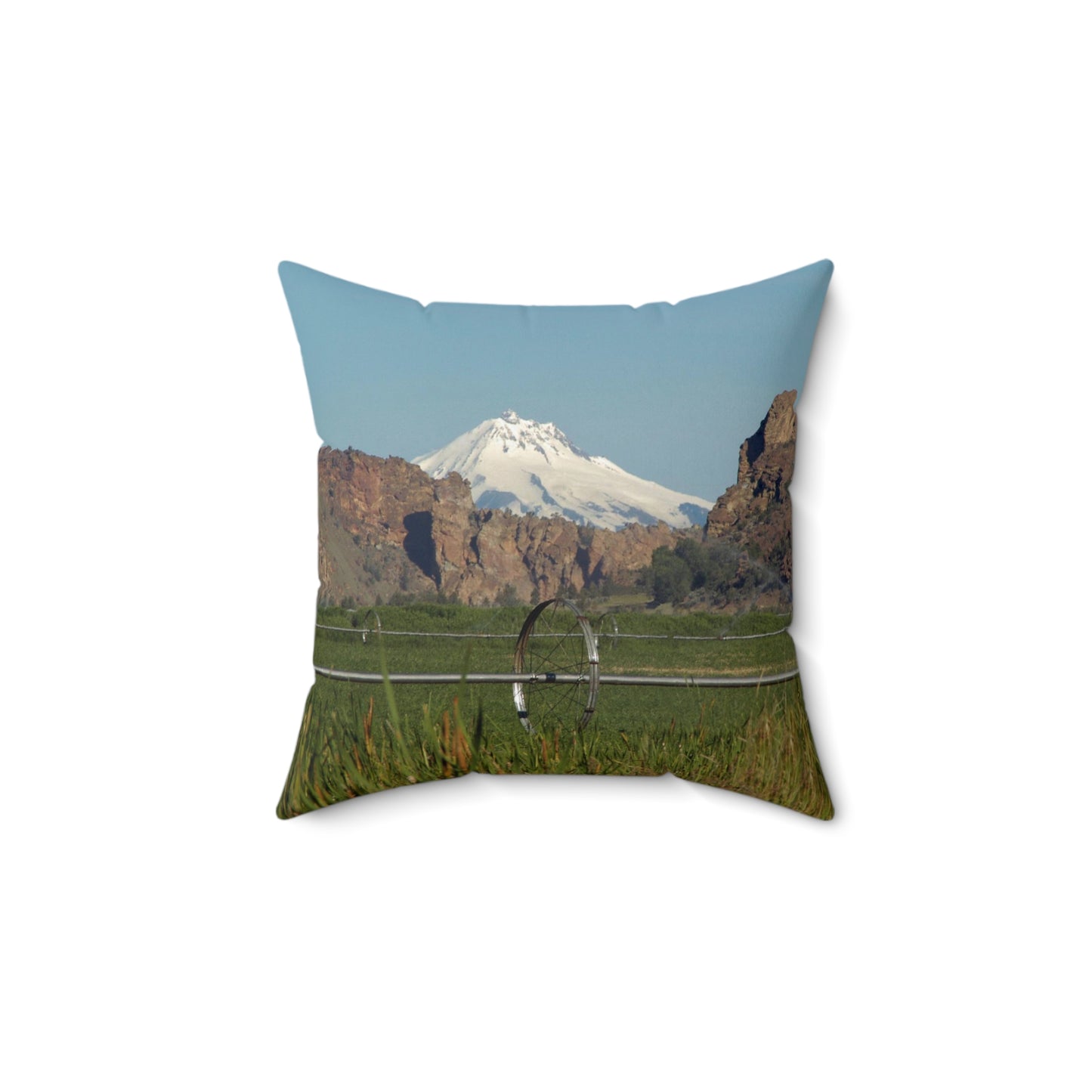 Mountain & Rocky Cliffs Spun Polyester Square Pillow