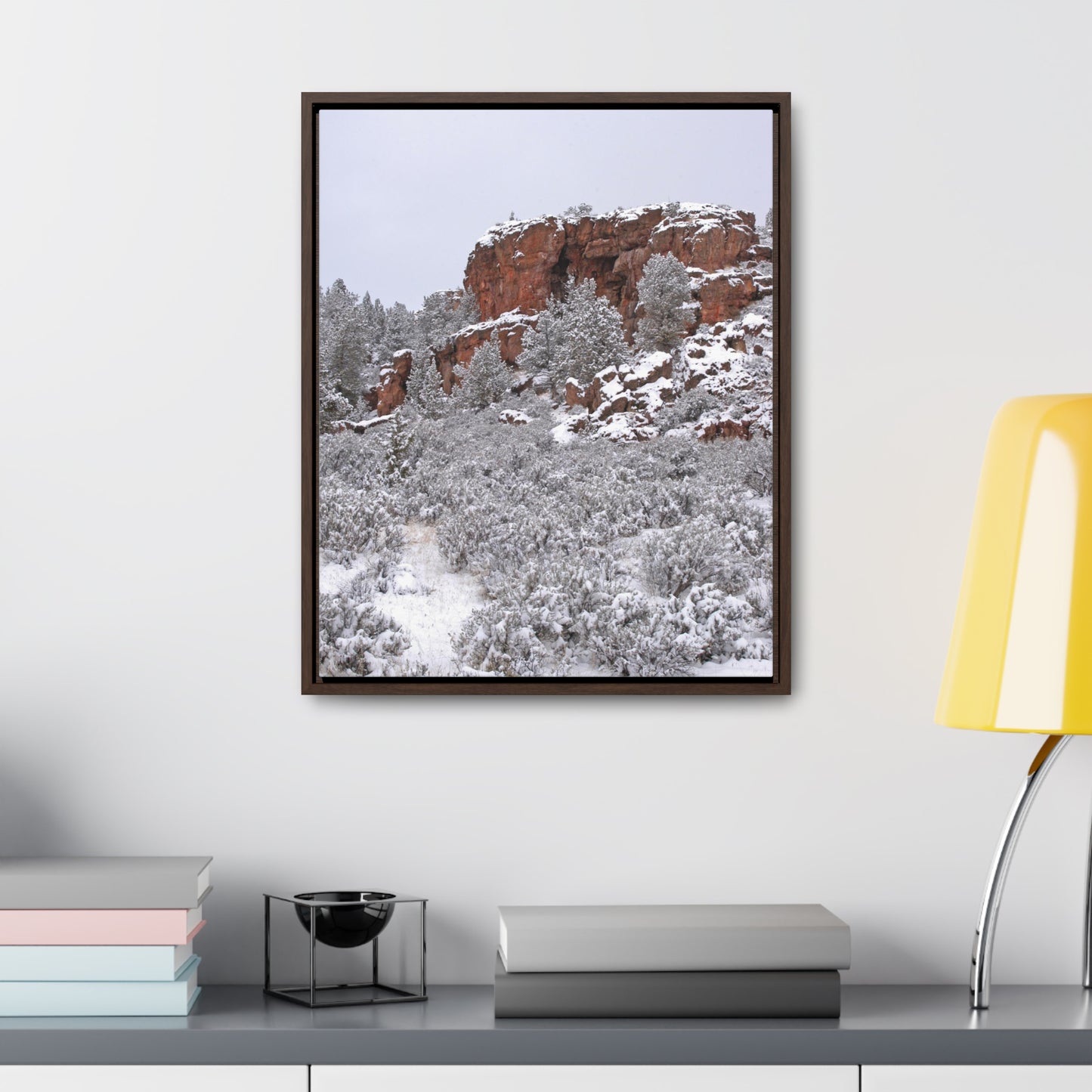 Winter Cliff Gallery Canvas Wraps Framed