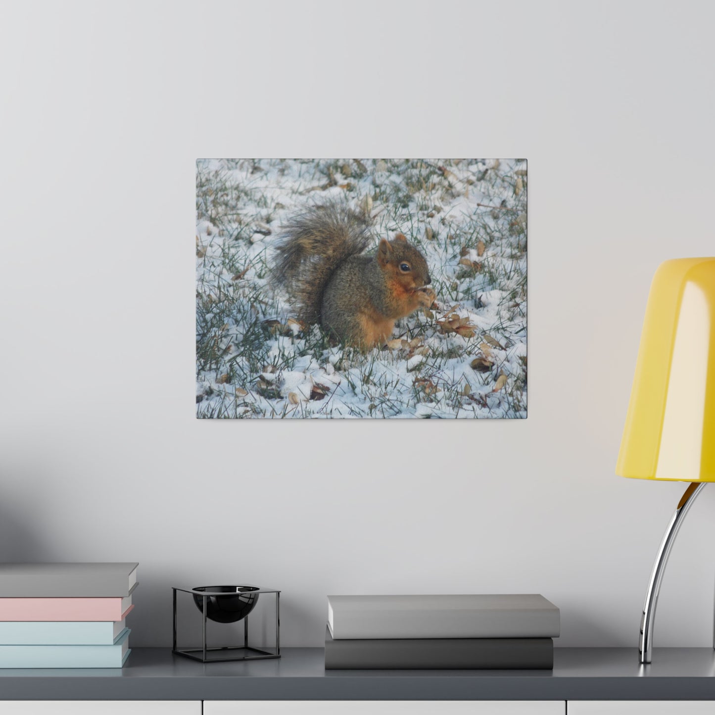 Winter Squirrel Matte Canvas