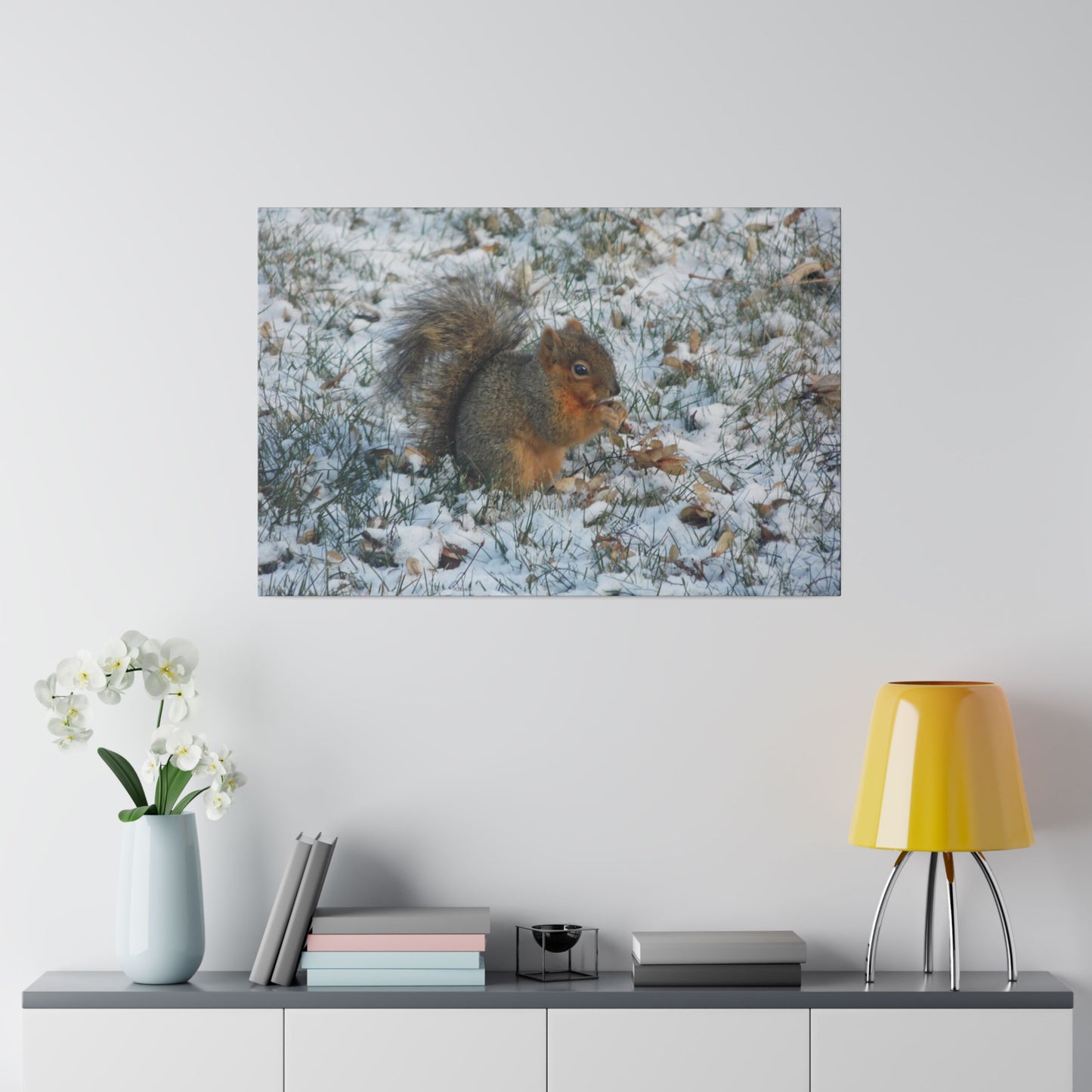 Winter Squirrel Matte Canvas