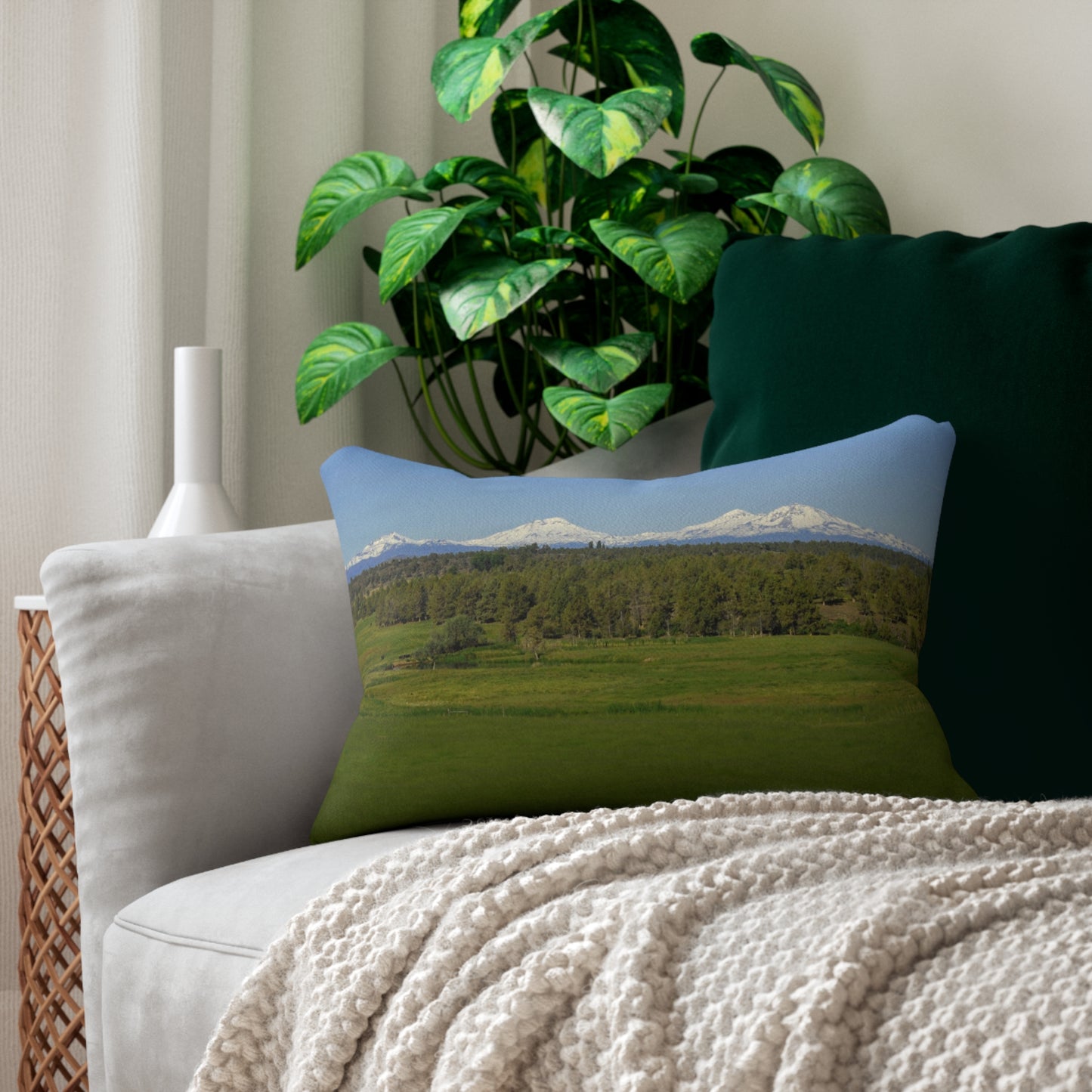 Mountain Meadow Spun Polyester Lumbar Pillow