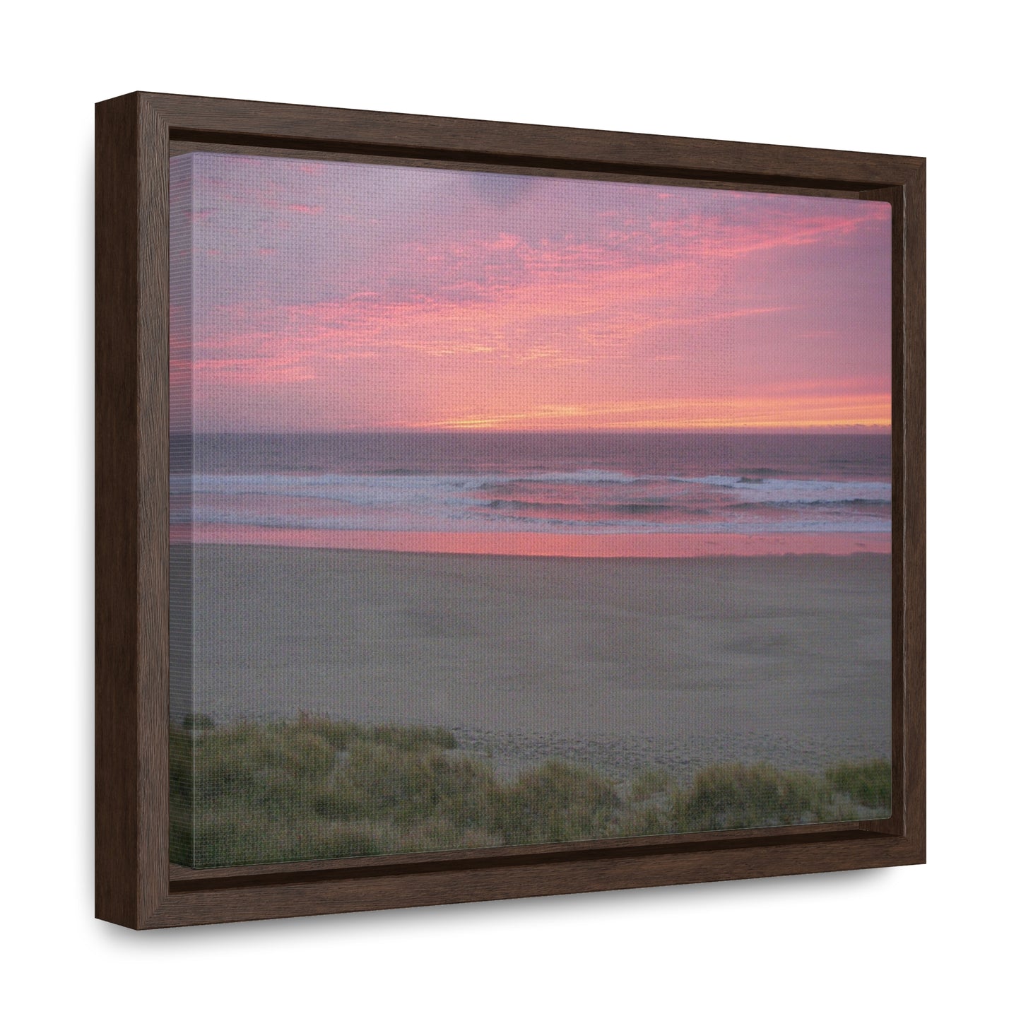 Pink Ocean Sunset Gallery Canvas Wraps Framed