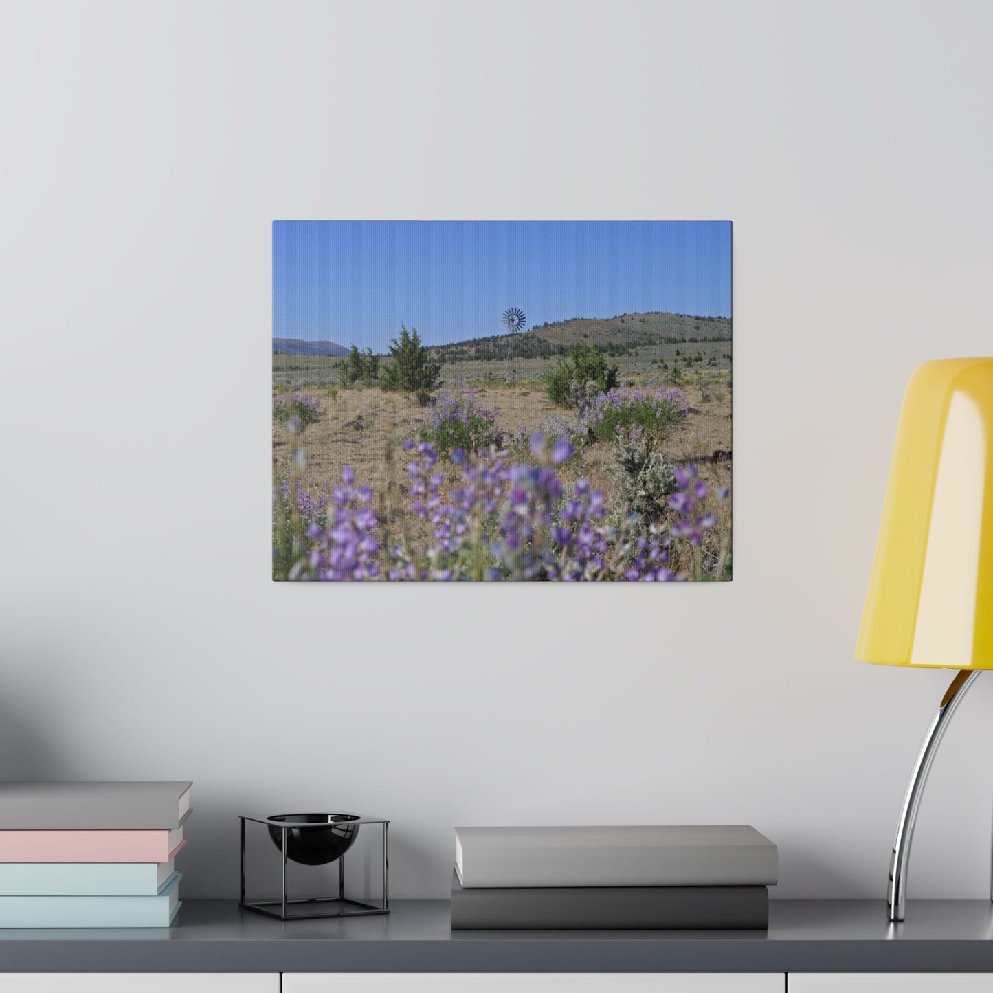 High Desert Lupine & Windmill Matte Canvas