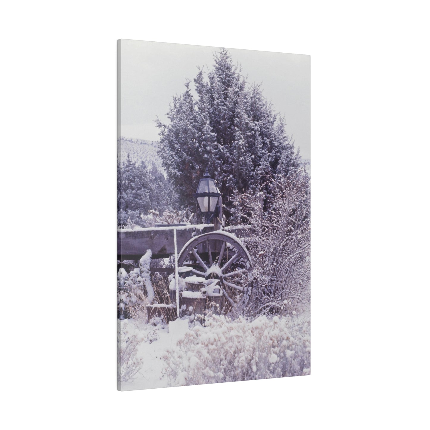 Vintage Winter Wagon Matte Canvas