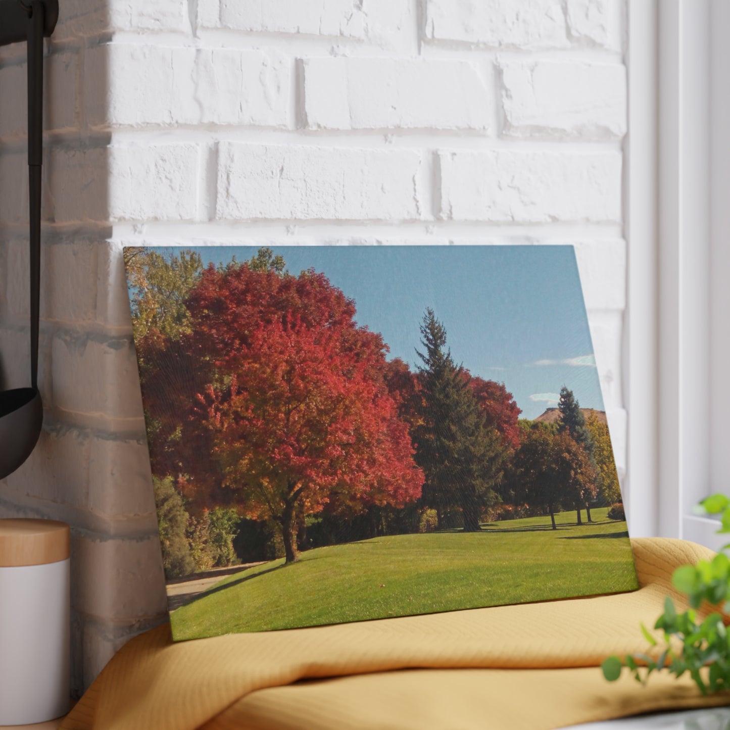 Autumn Lawn Glass Cutting Board Hand Wash