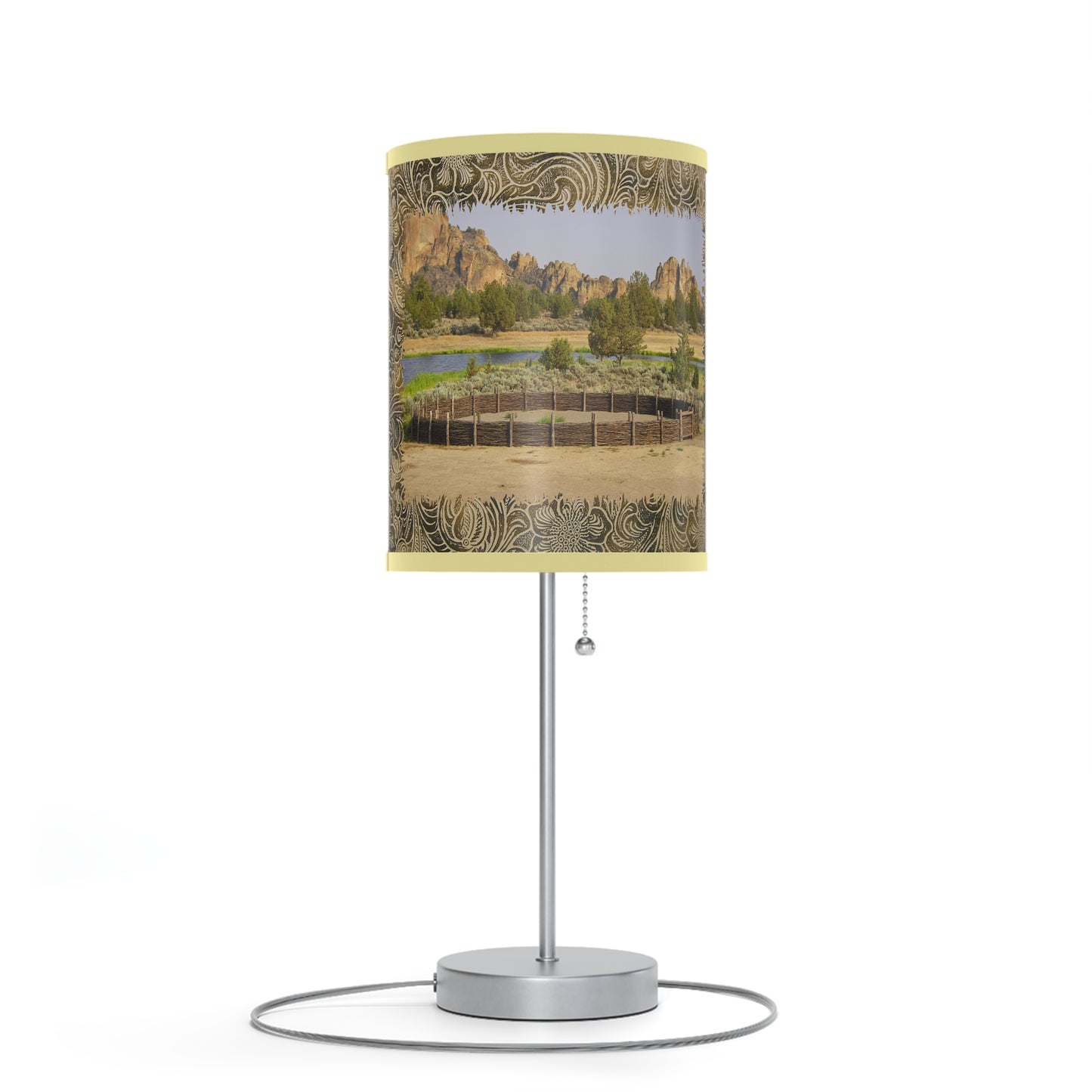 Scenic Round Pen Lamp on a Stand