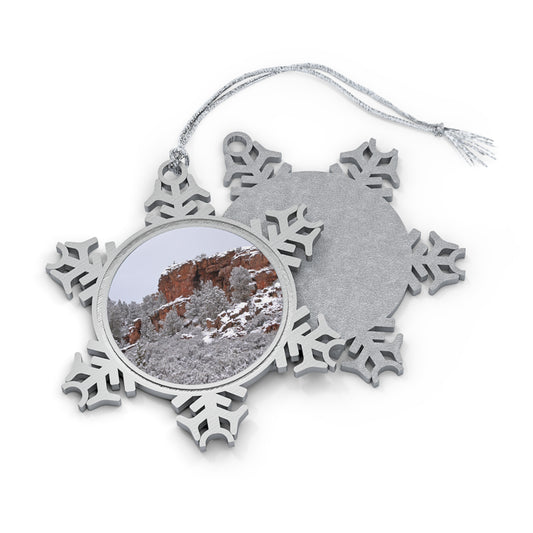 Winter Cliff Pewter Snowflake Ornament