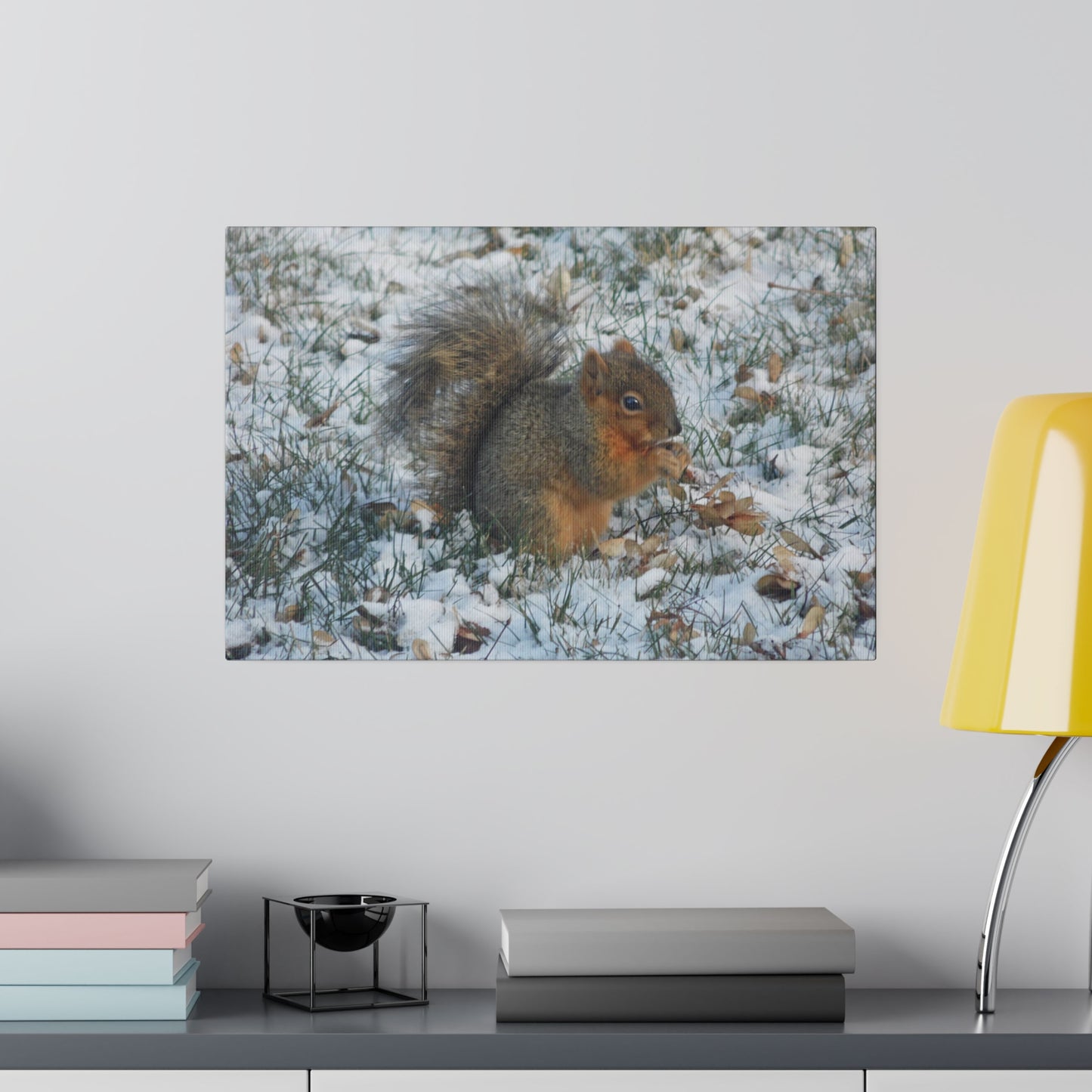 Winter Squirrel Matte Canvas