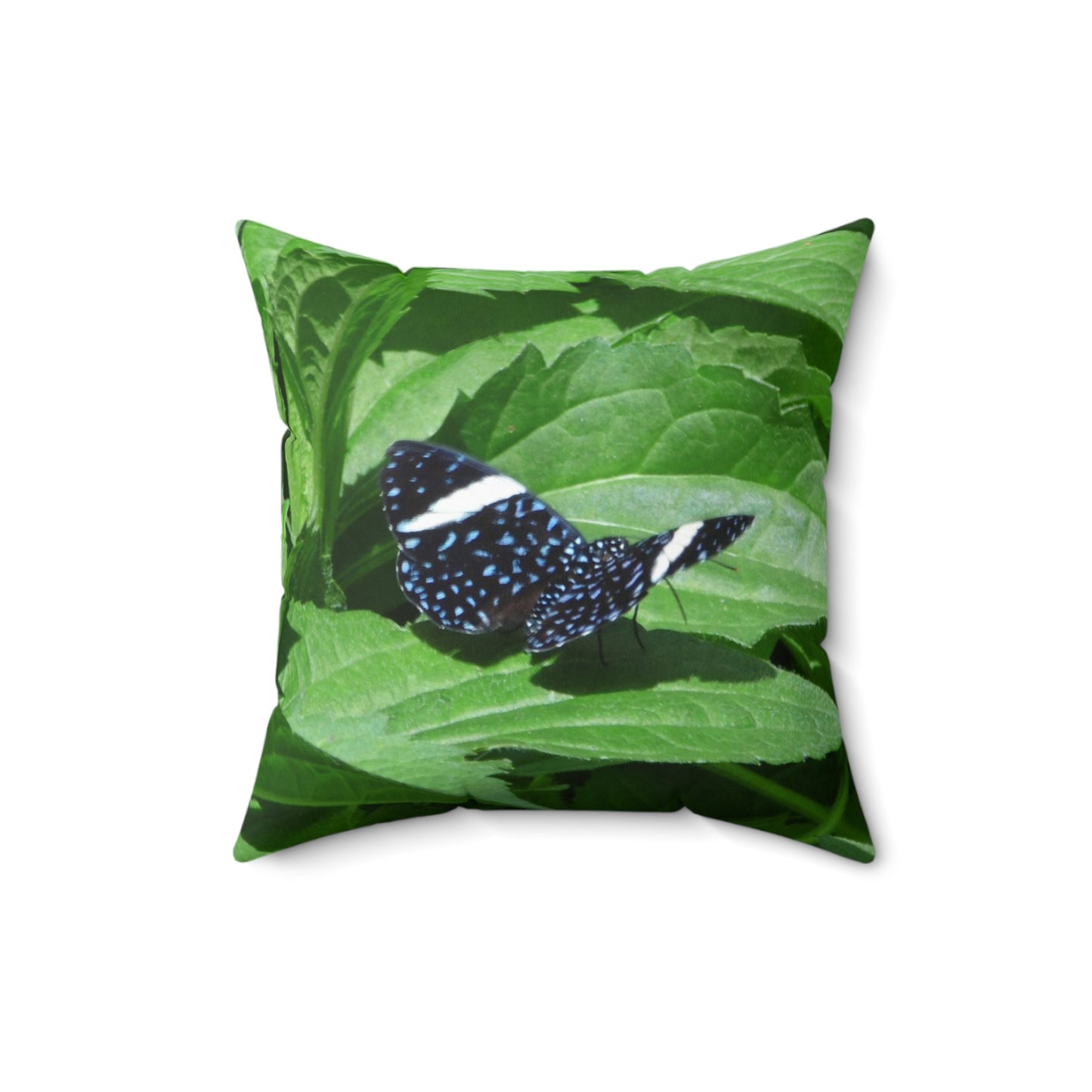 Sapphire Butterfly Spun Polyester Square Pillow