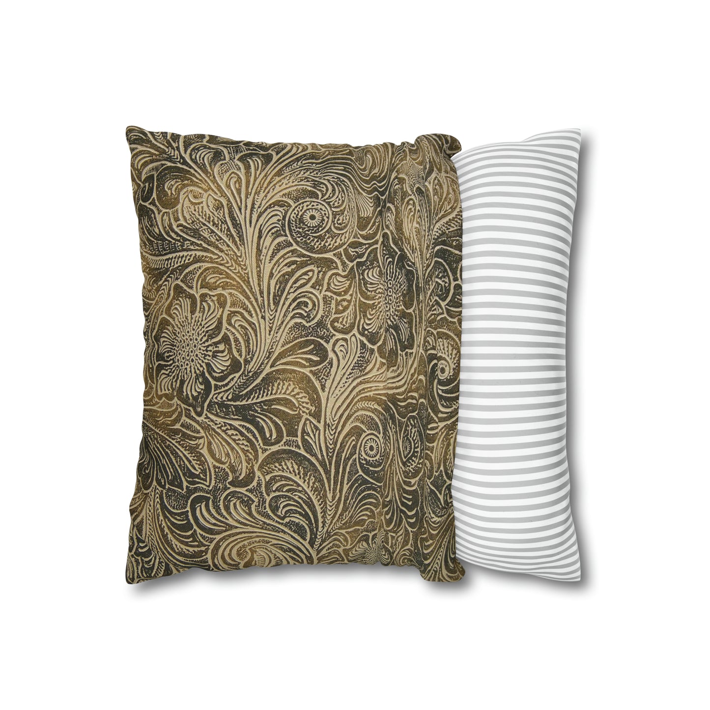 Western Leather Print Spun Polyester Pillow Case