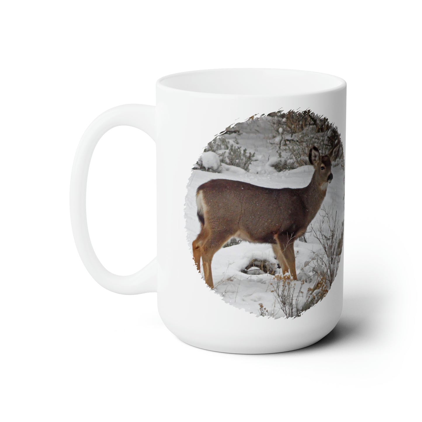 Snowy Deer Ceramic Mug 15oz