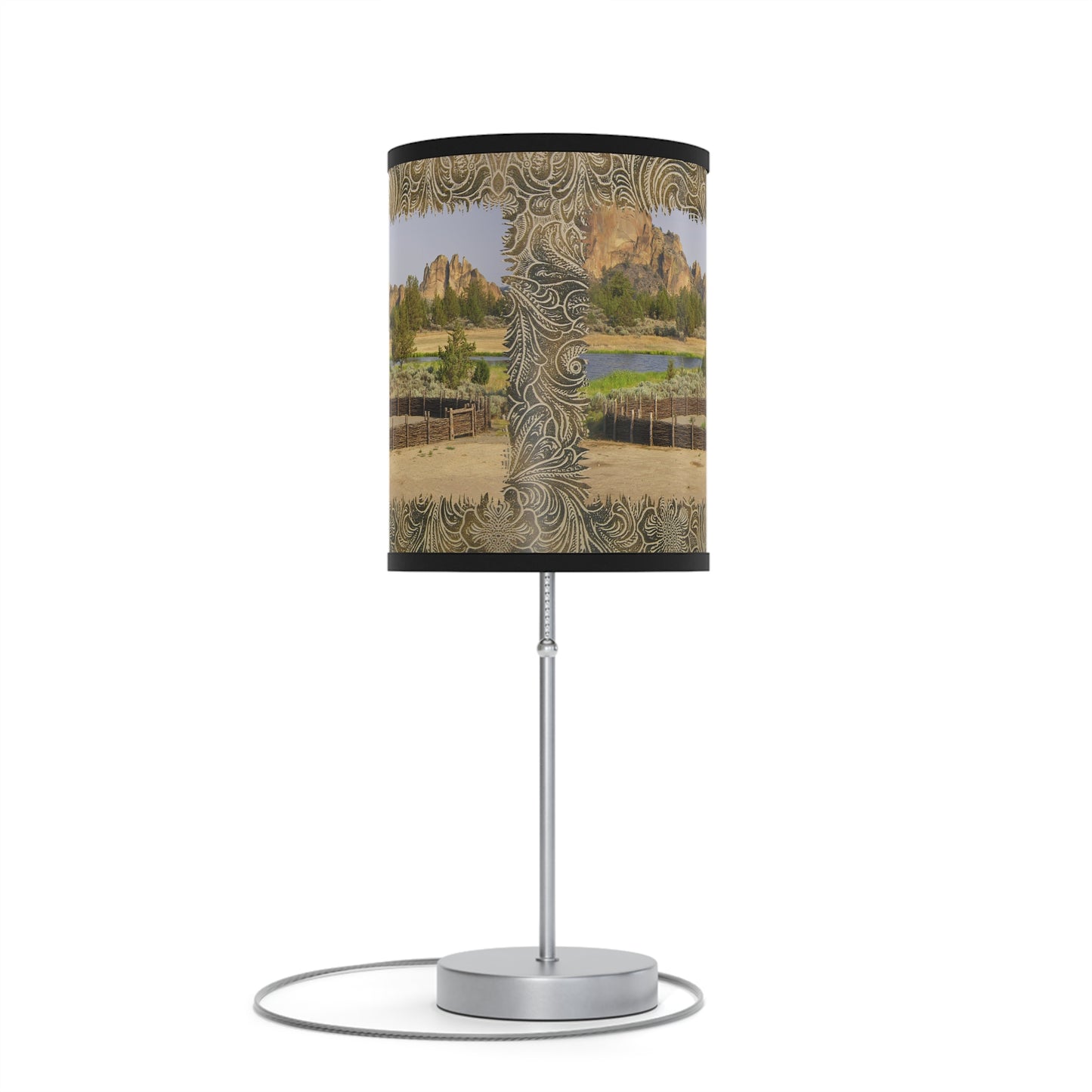 Scenic Round Pen Lamp on a Stand