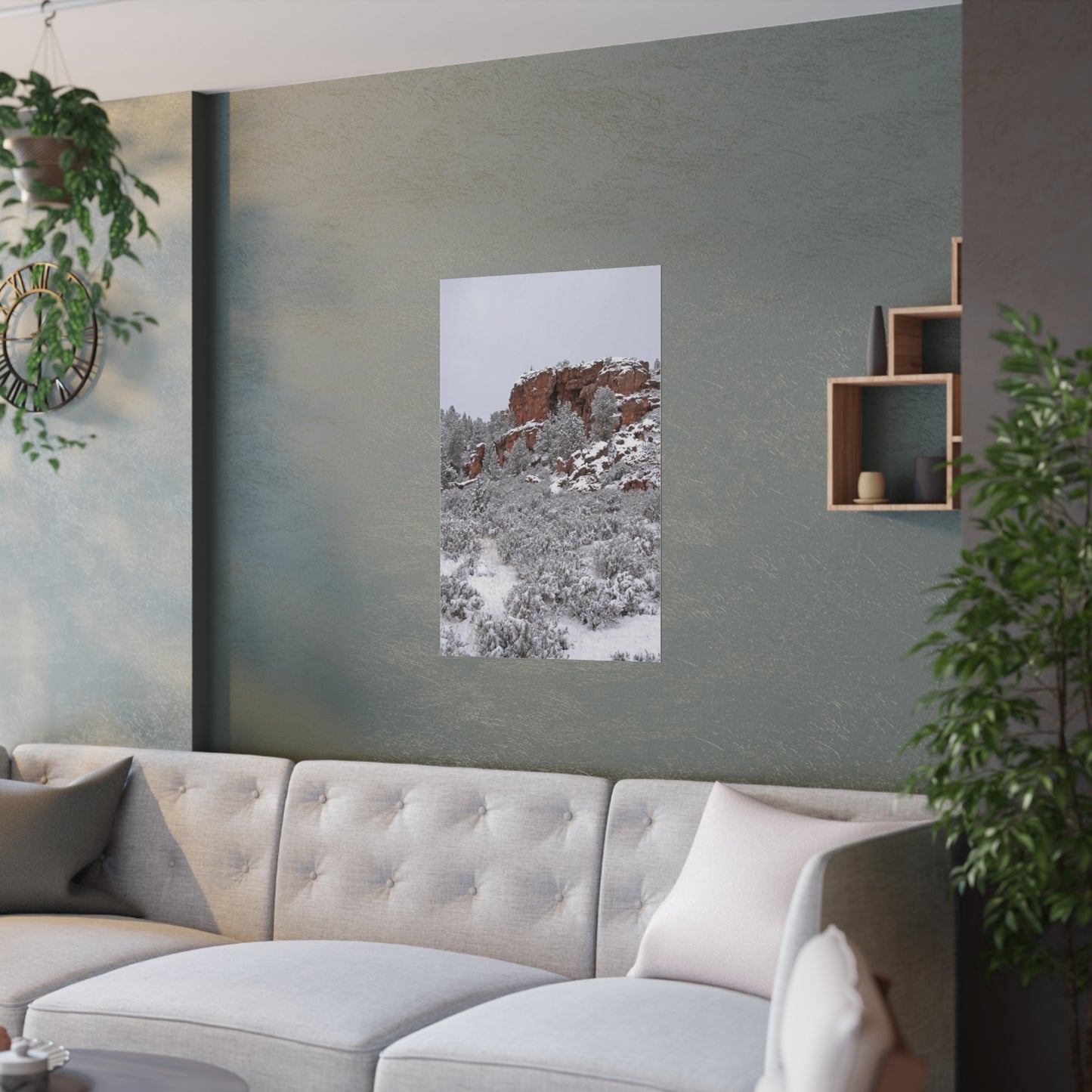 Winter Cliff Satin Posters