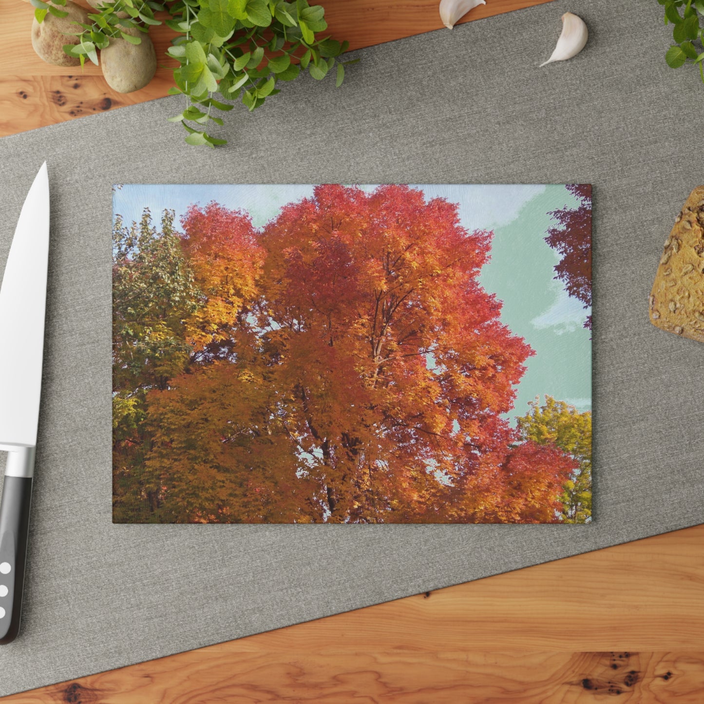 Autumn Radiance Glass Cutting Board Hand Wash