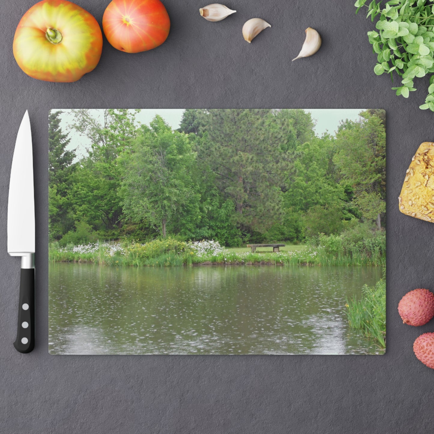 Raindrops On The Water Cutting Board Dishwasher Safe