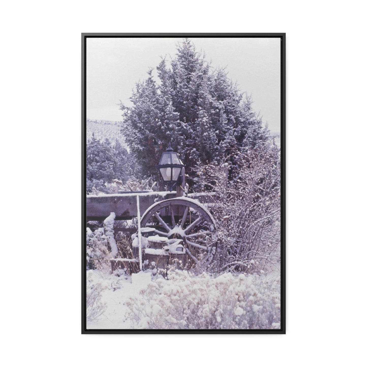 Vintage Winter Wagon Gallery Canvas Wraps Framed