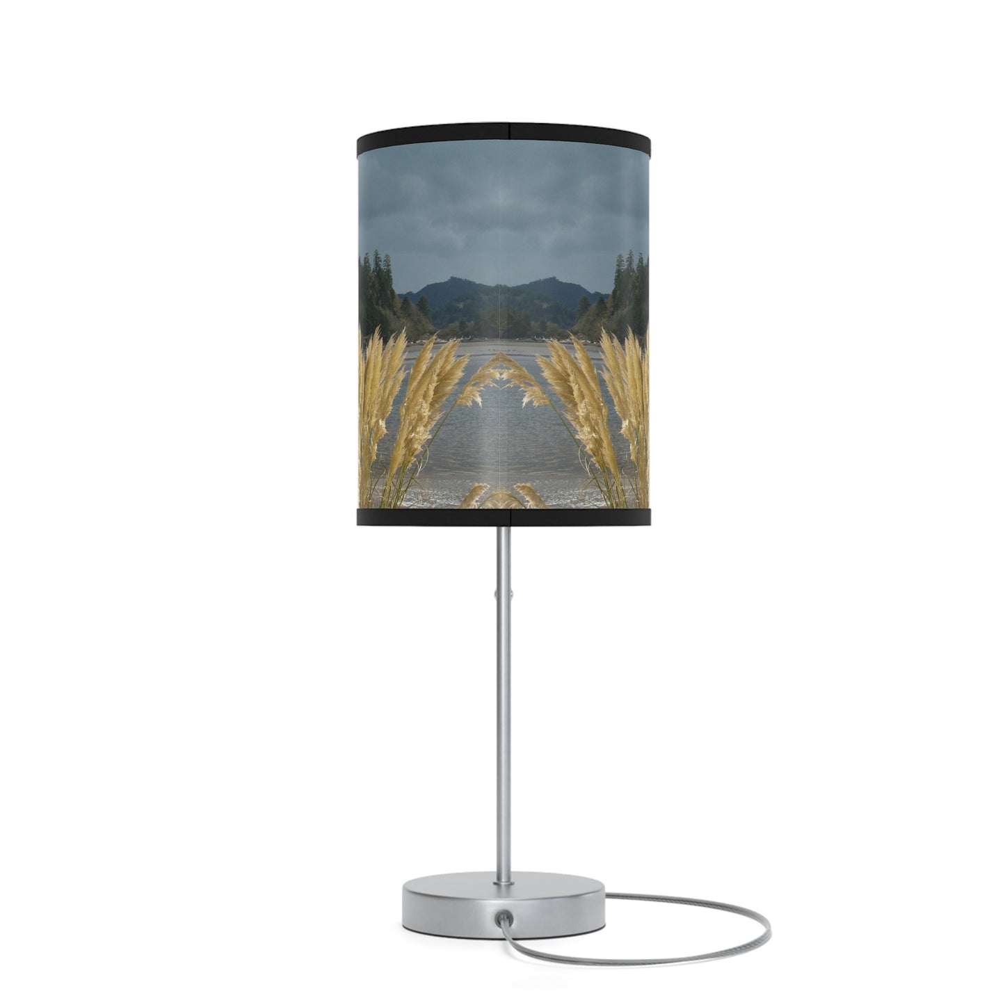 Golden Coastal Pampas Lamp on a Stand