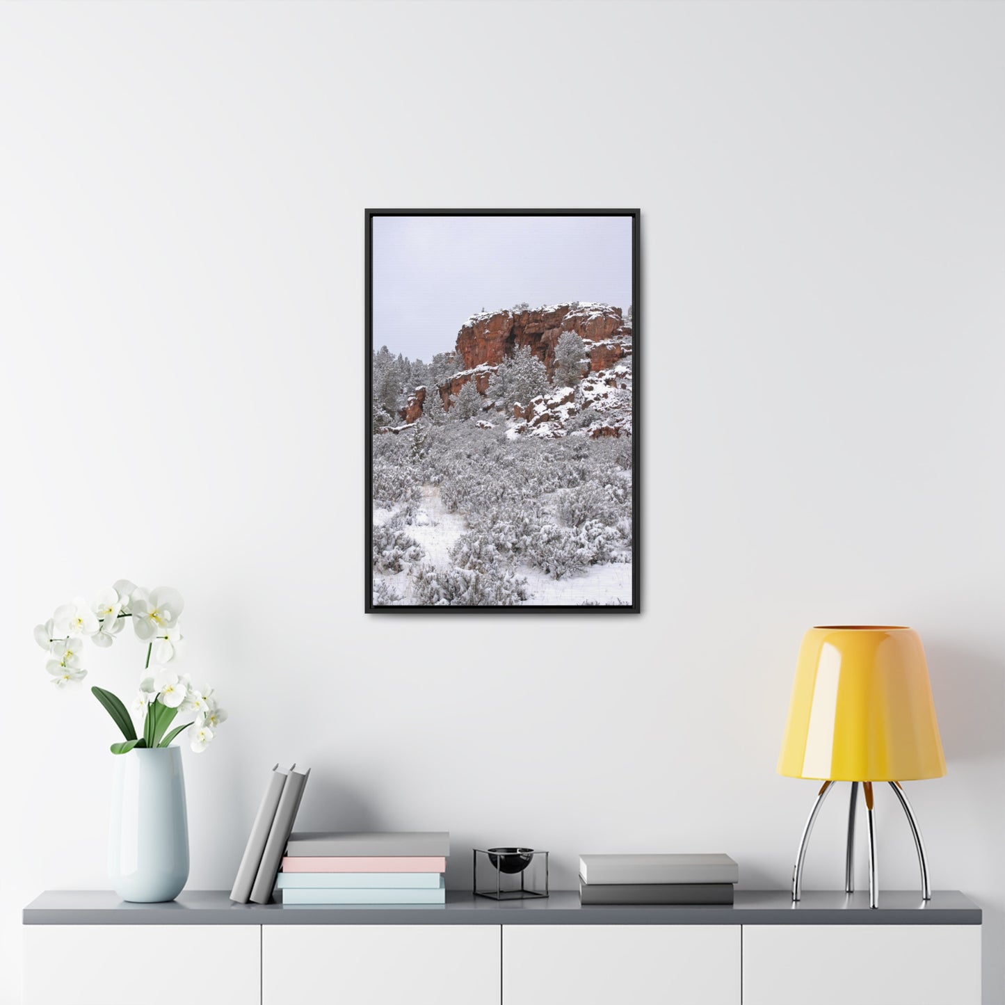 Winter Cliff Gallery Canvas Wraps Framed