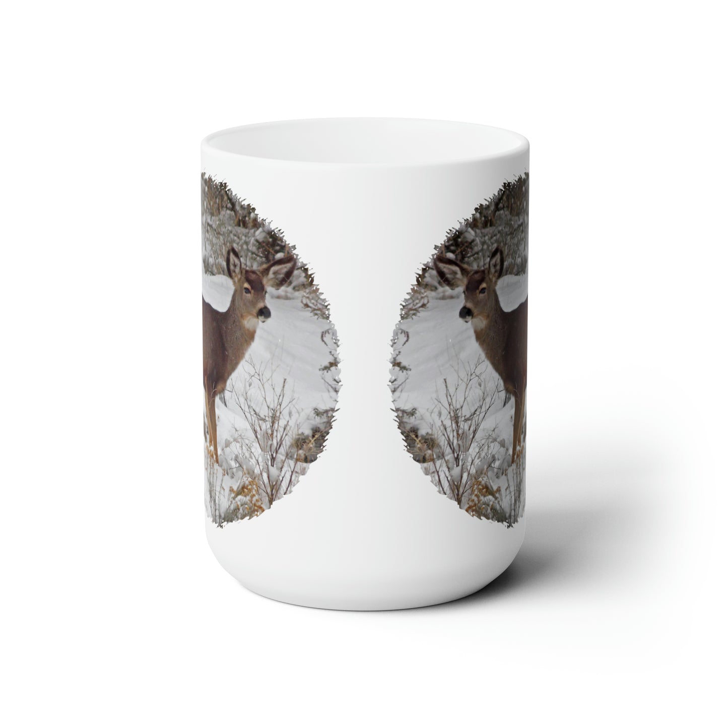 Snowy Deer Ceramic Mug 15oz