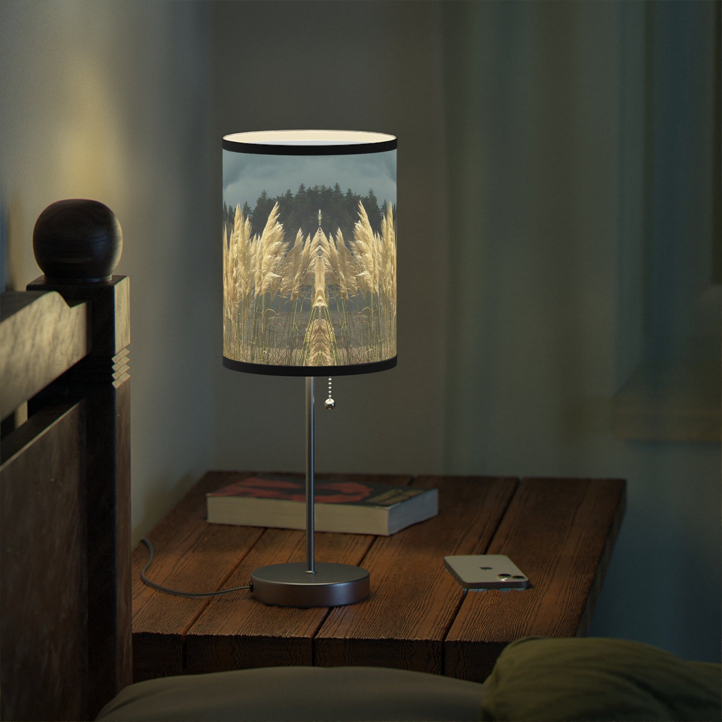 Golden Coastal Pampas Lamp on a Stand