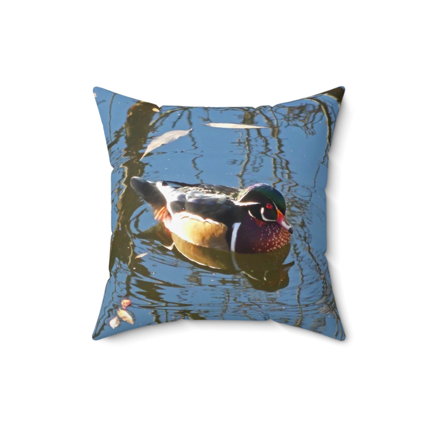 Reflections Wood Duck Spun Polyester Square Pillow