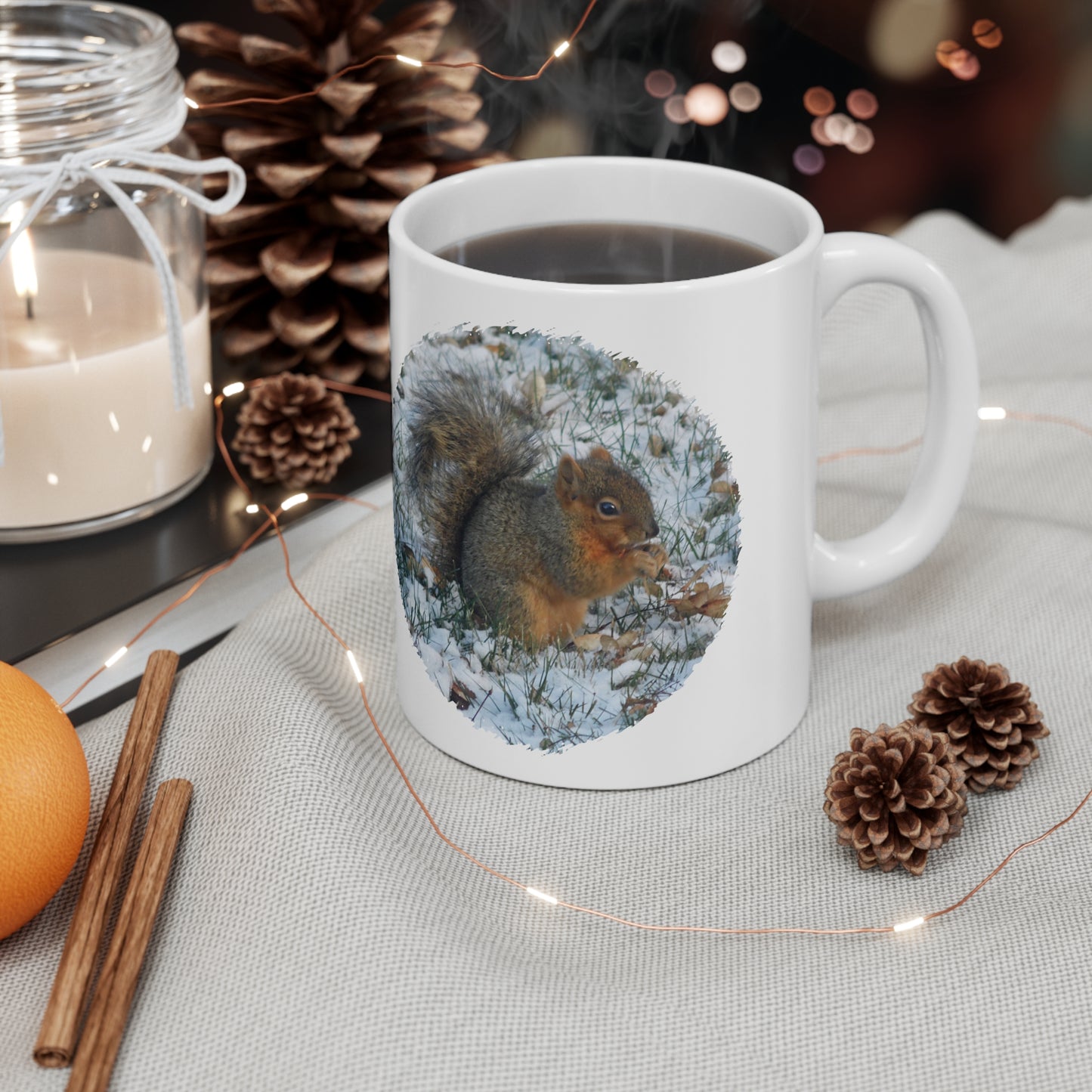 Winter Squirrel Ceramic Mug 11oz