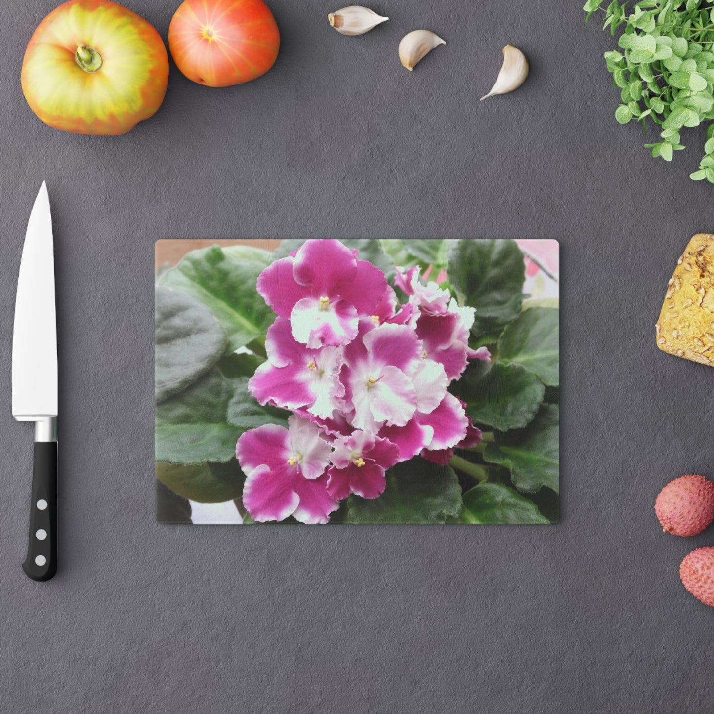 African Violet Cutting Board Dishwasher Safe