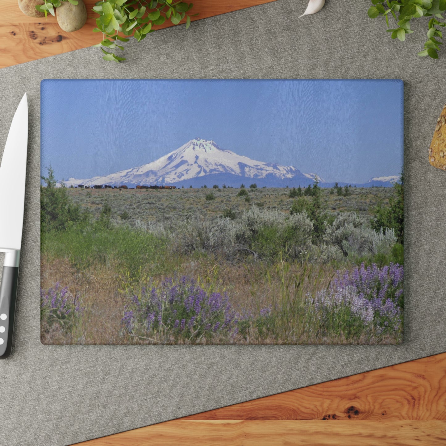 Lupine & Sage Mountain Glass Cutting Board Hand Wash